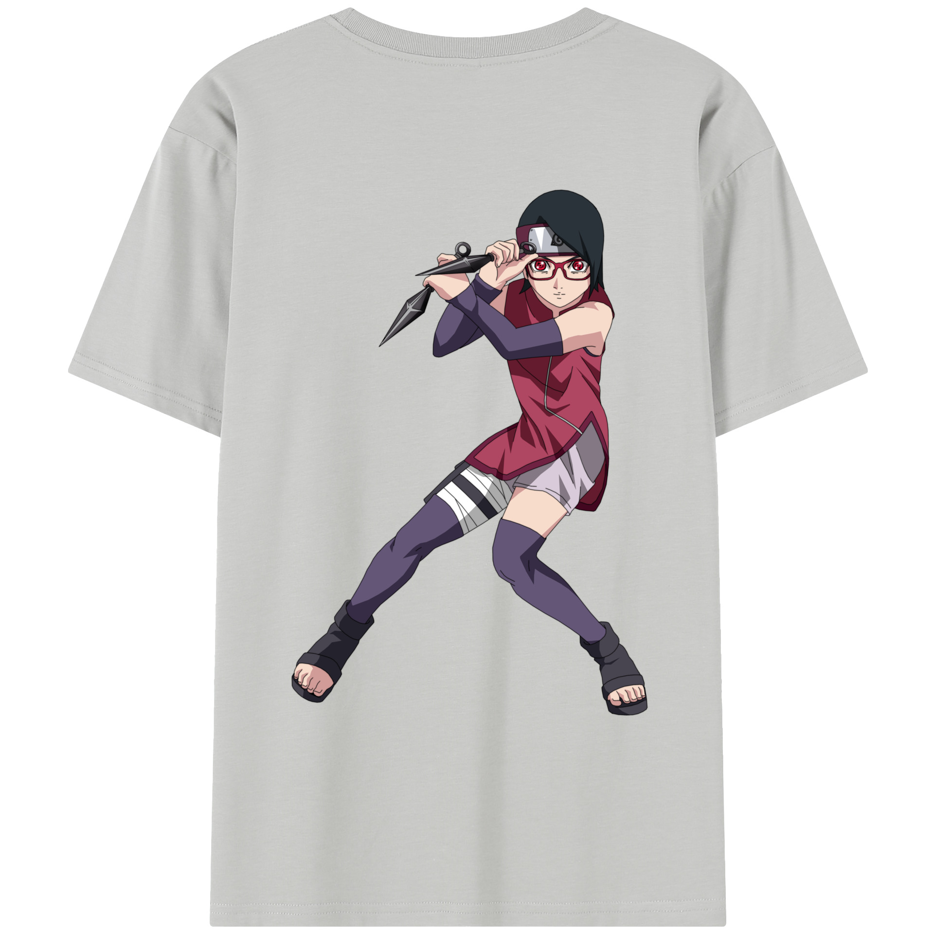 （画像用） NARUTO -ナルト- うちは サラダ Uchiha Sarada レディース半袖Tシャツ(バックプリント)