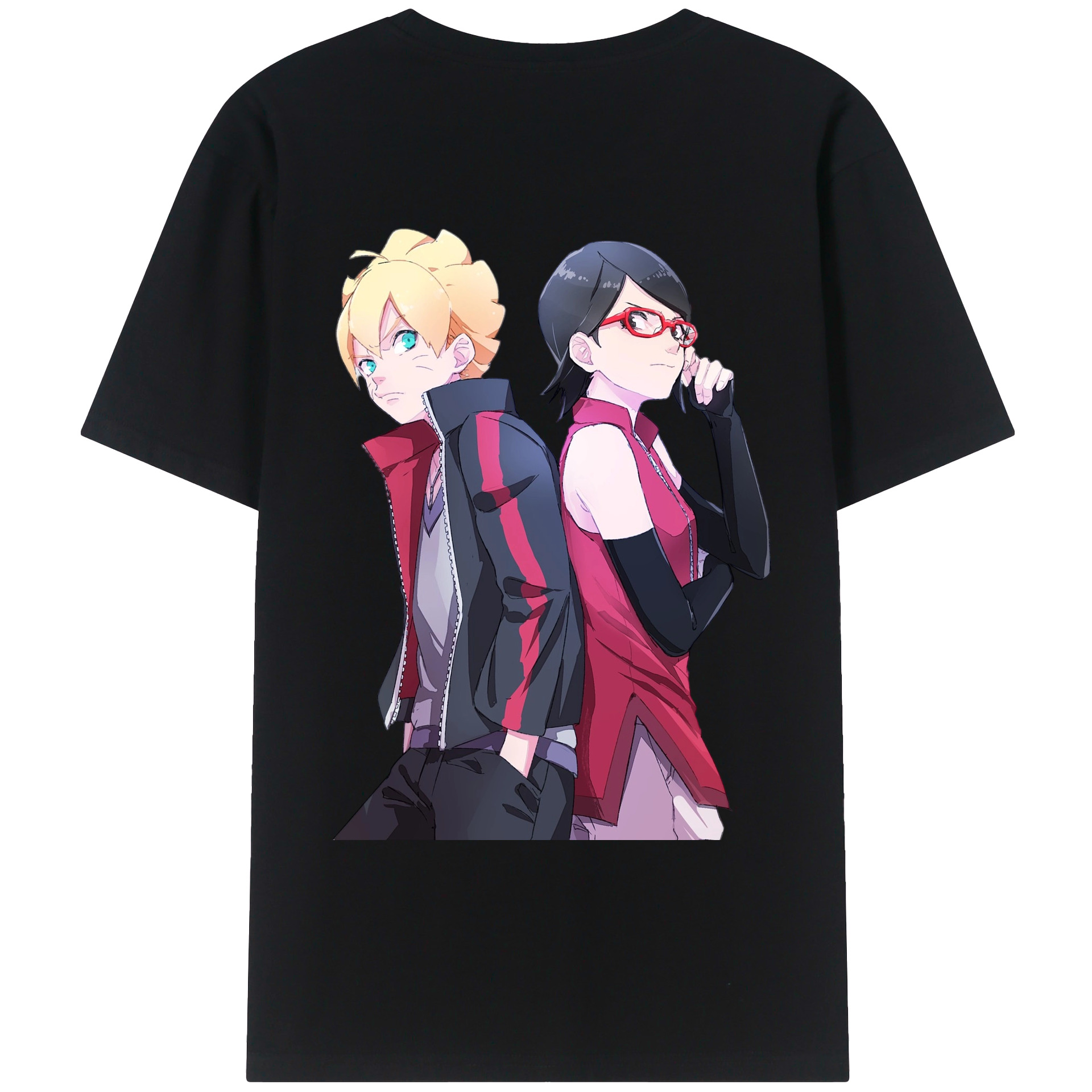 （画像用） NARUTO -ナルト- うちは サラダ Uchiha Sarada レディース半袖Tシャツ(バックプリント)