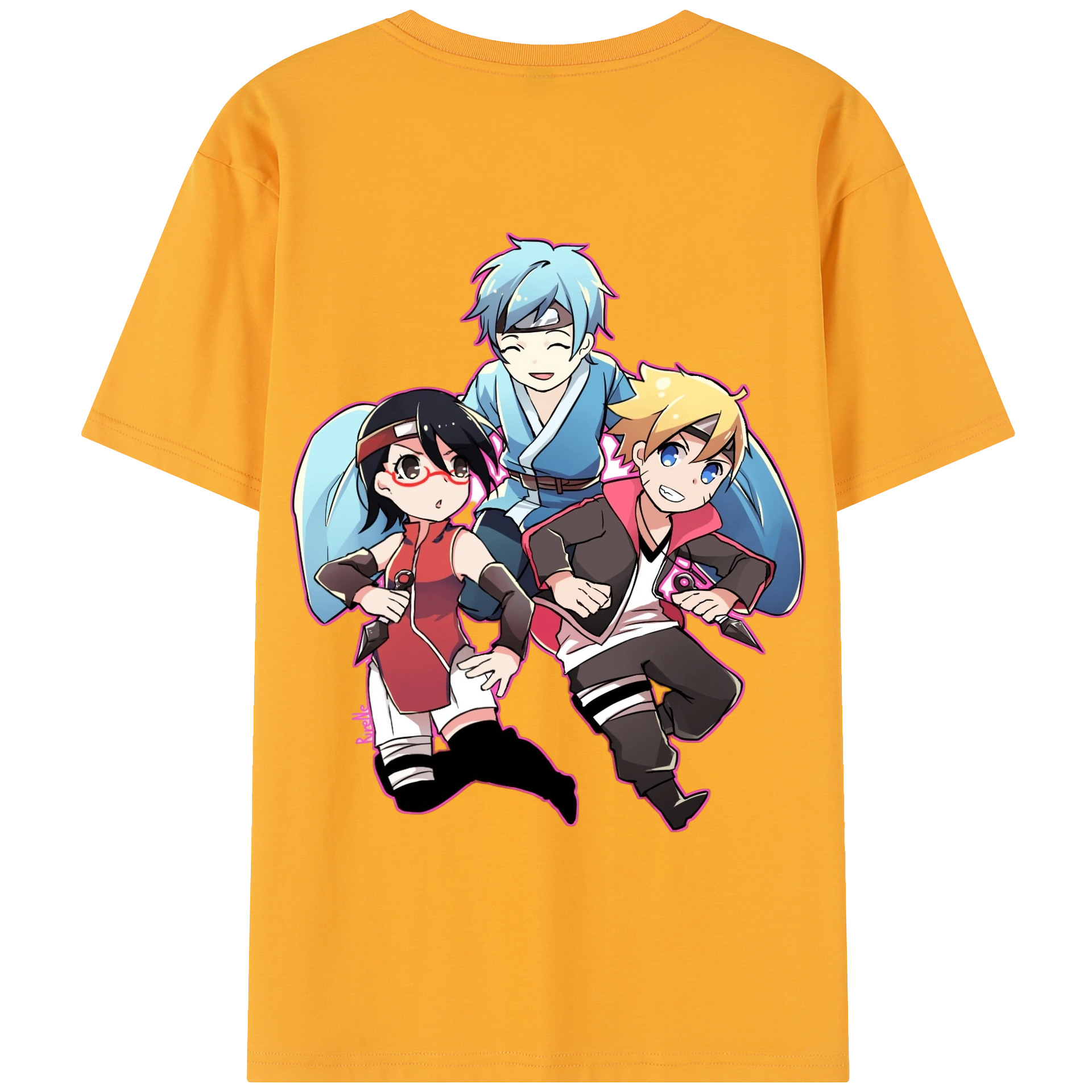 （画像用） NARUTO -ナルト- うちは サラダ Uchiha Sarada レディース半袖Tシャツ(バックプリント)