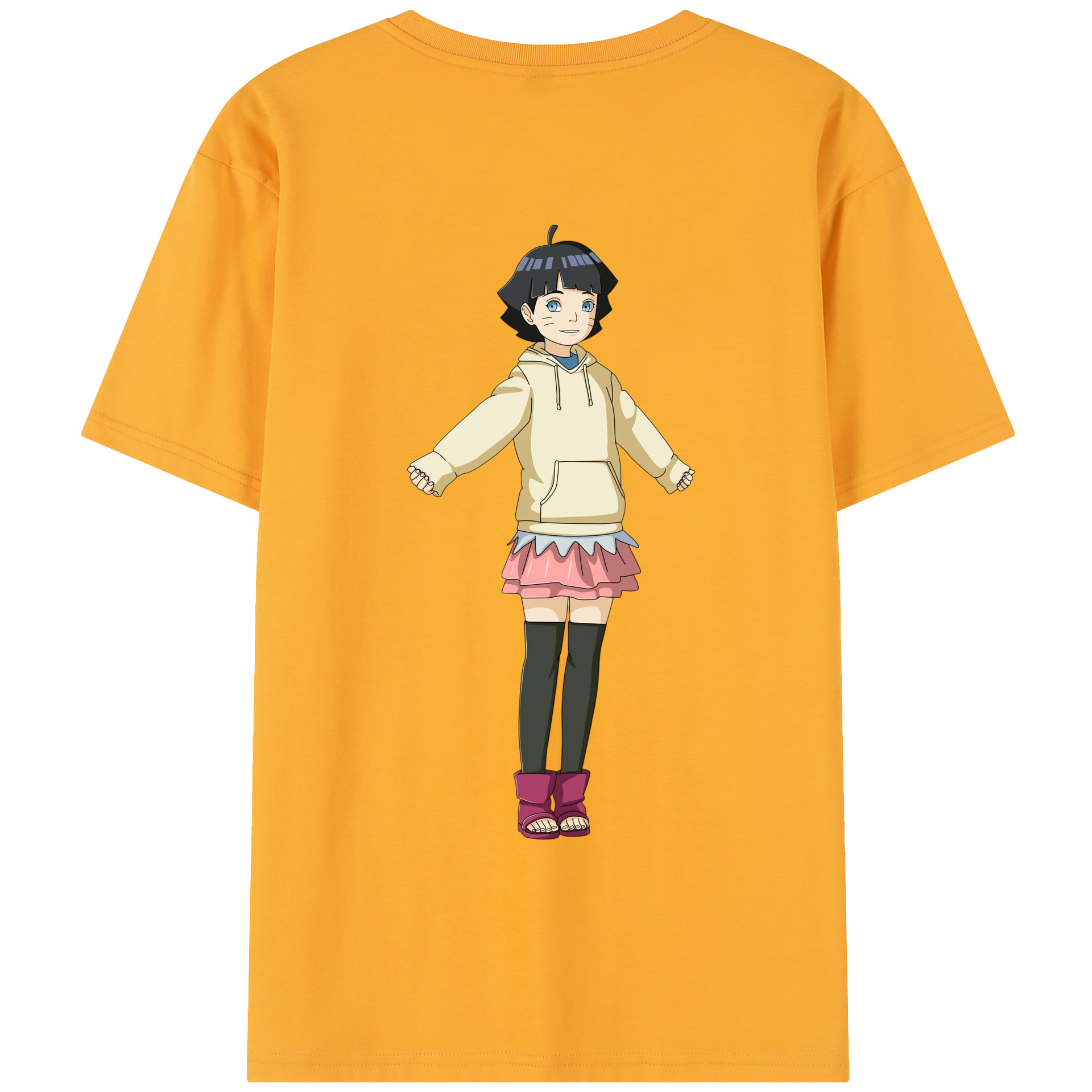 （画像用） NARUTO -ナルト- うずまき ヒマワリ Uzumaki Himawari レディース半袖Tシャツ(バックプリント)