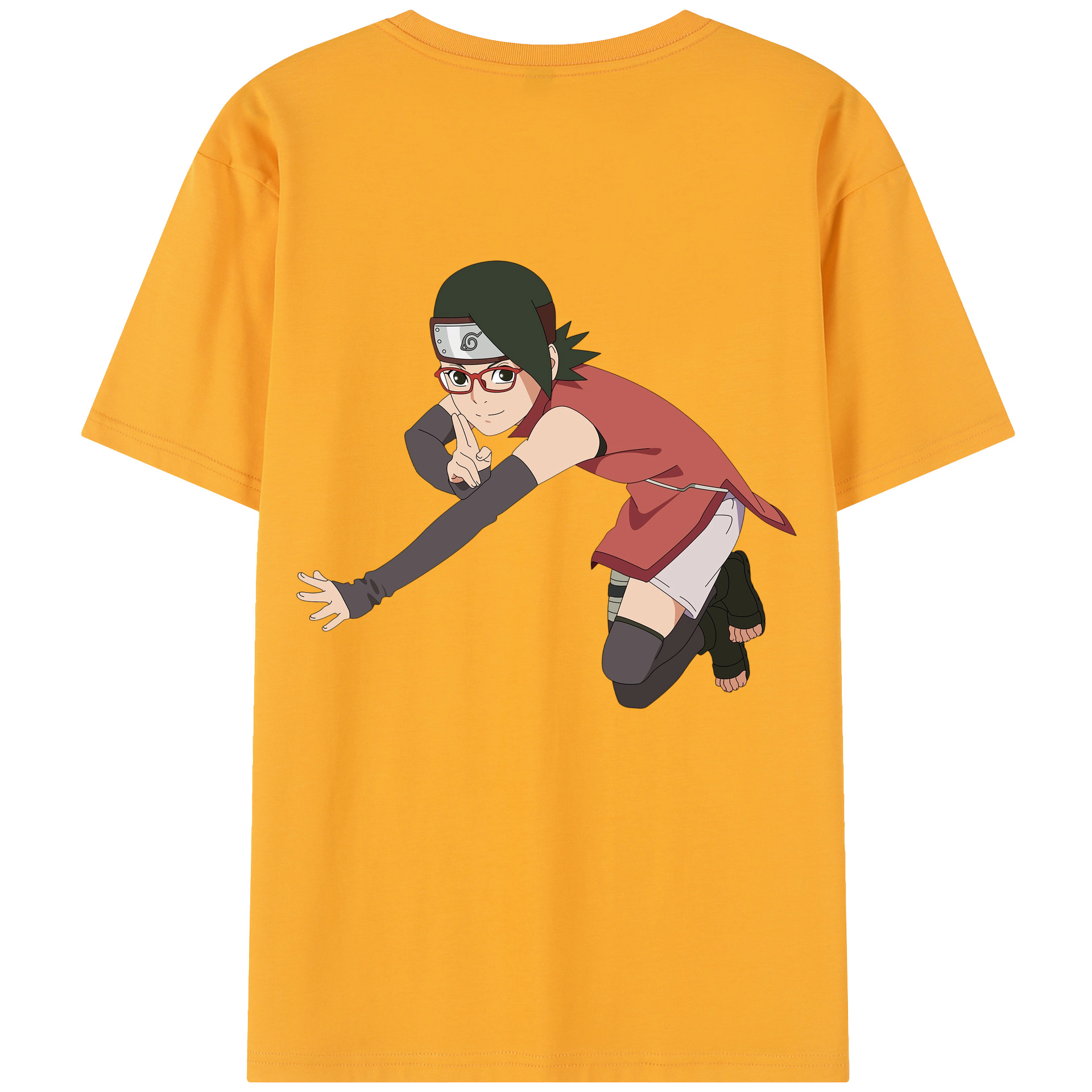 （画像用） NARUTO -ナルト- うちは サラダ Uchiha Sarada レディース半袖Tシャツ(バックプリント)