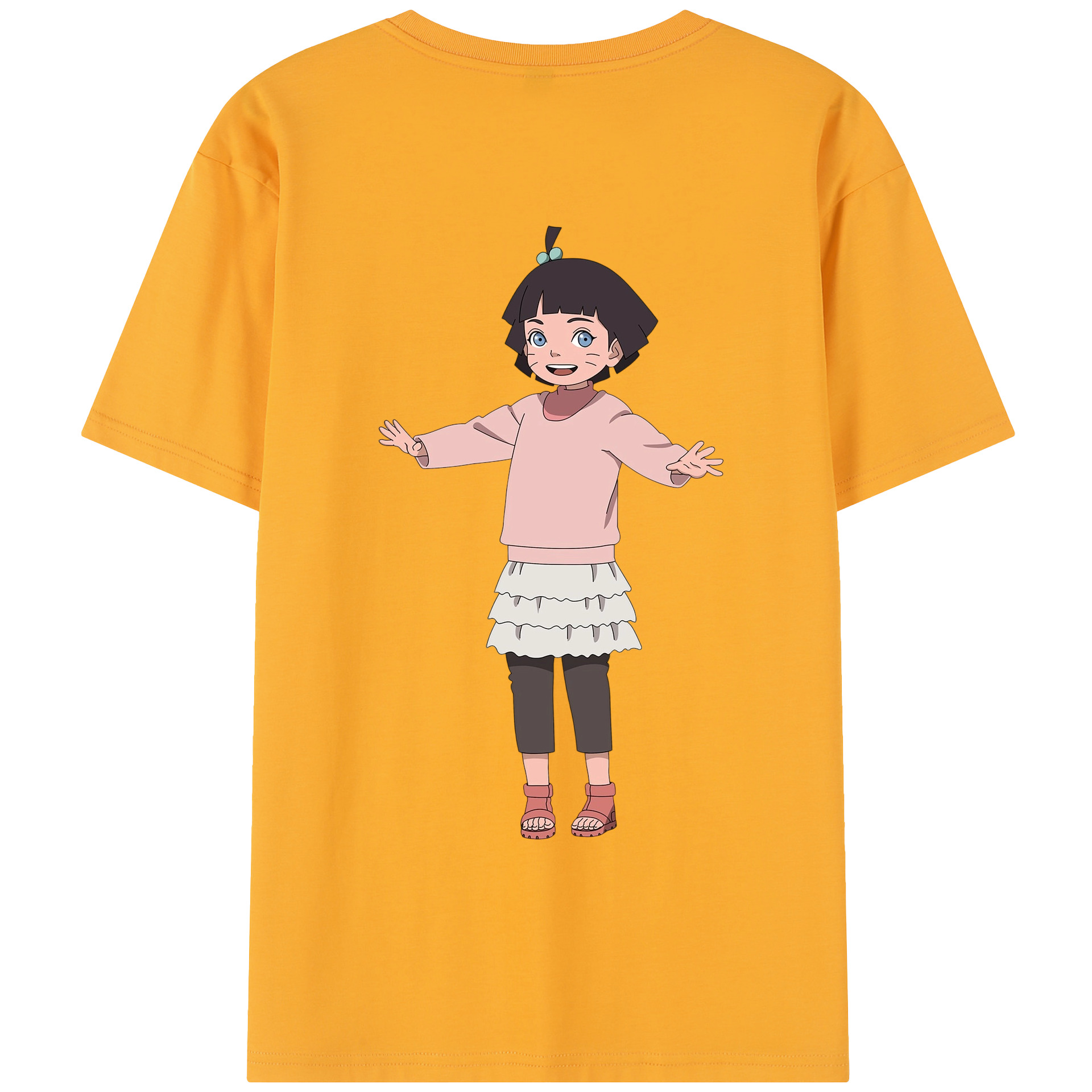 （画像用） NARUTO -ナルト- うずまき ヒマワリ Uzumaki Himawari レディース半袖Tシャツ(バックプリント)