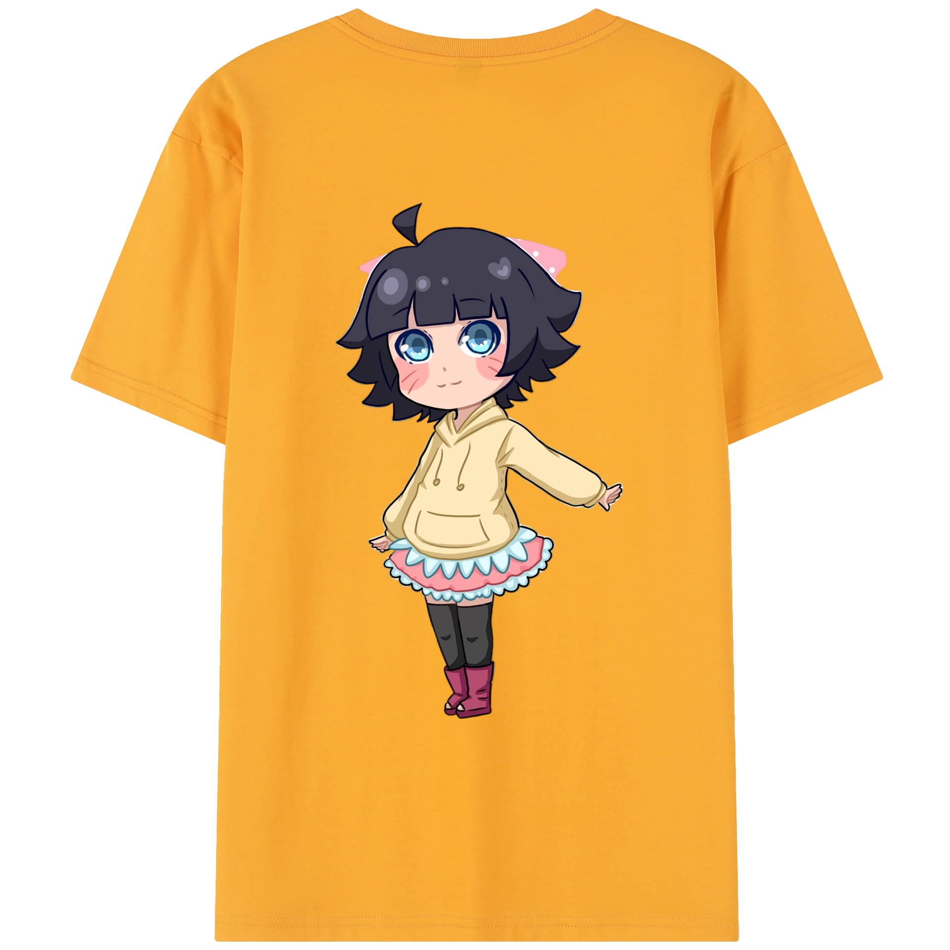 （画像用） NARUTO -ナルト- うずまき ヒマワリ Uzumaki Himawari レディース半袖Tシャツ(バックプリント)