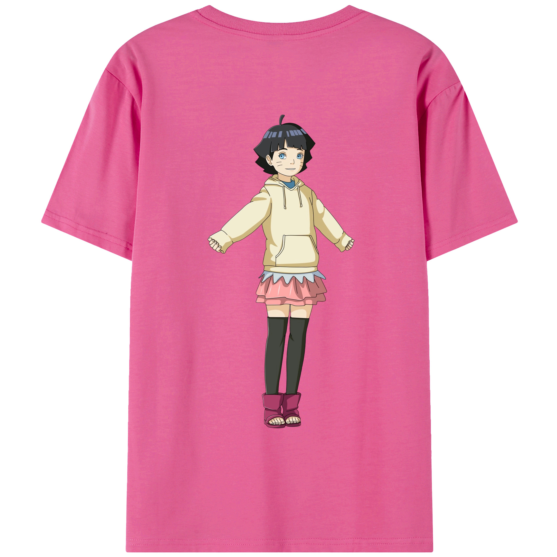 （画像用） NARUTO -ナルト- うずまき ヒマワリ Uzumaki Himawari レディース半袖Tシャツ(バックプリント)