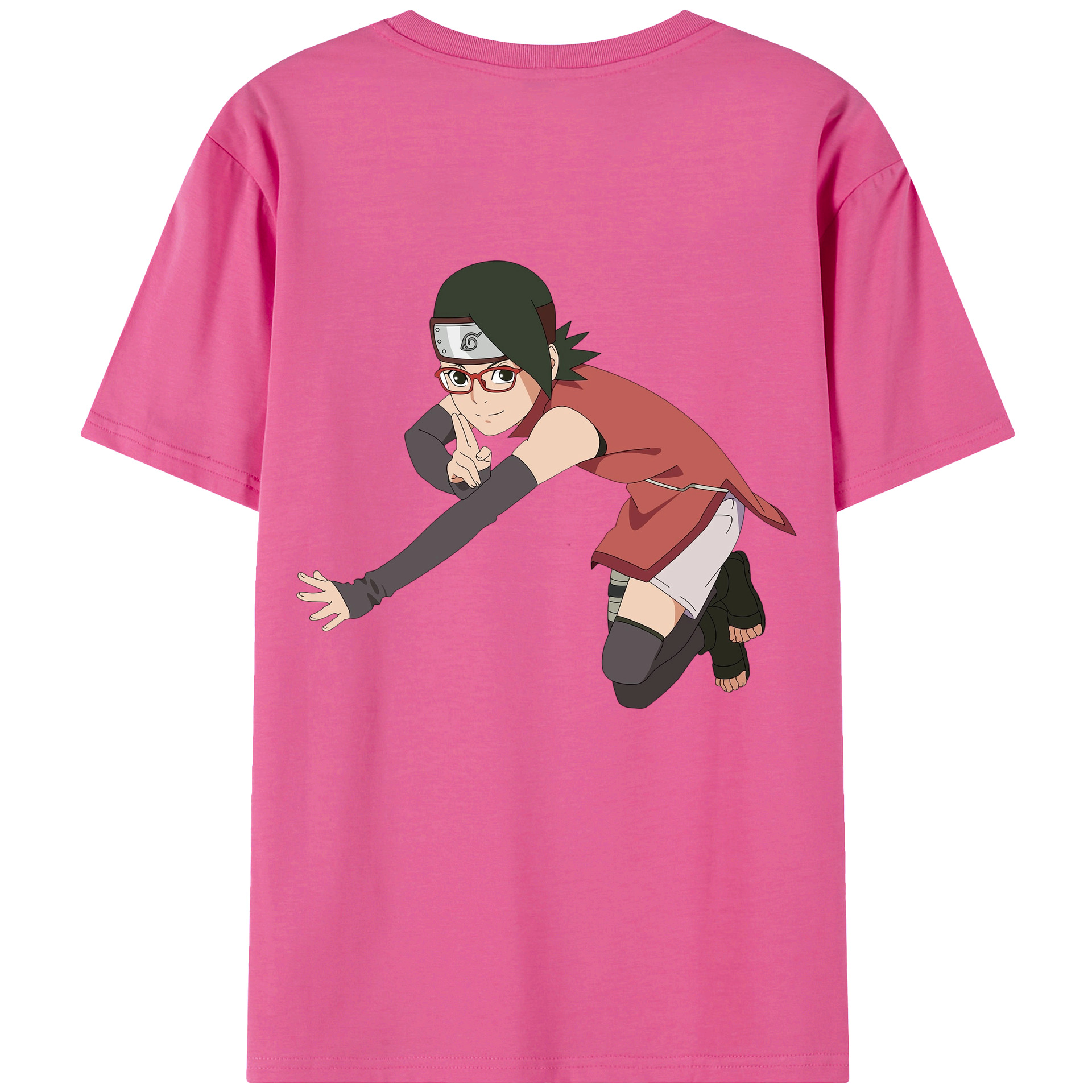 （画像用） NARUTO -ナルト- うちは サラダ Uchiha Sarada レディース半袖Tシャツ(バックプリント)