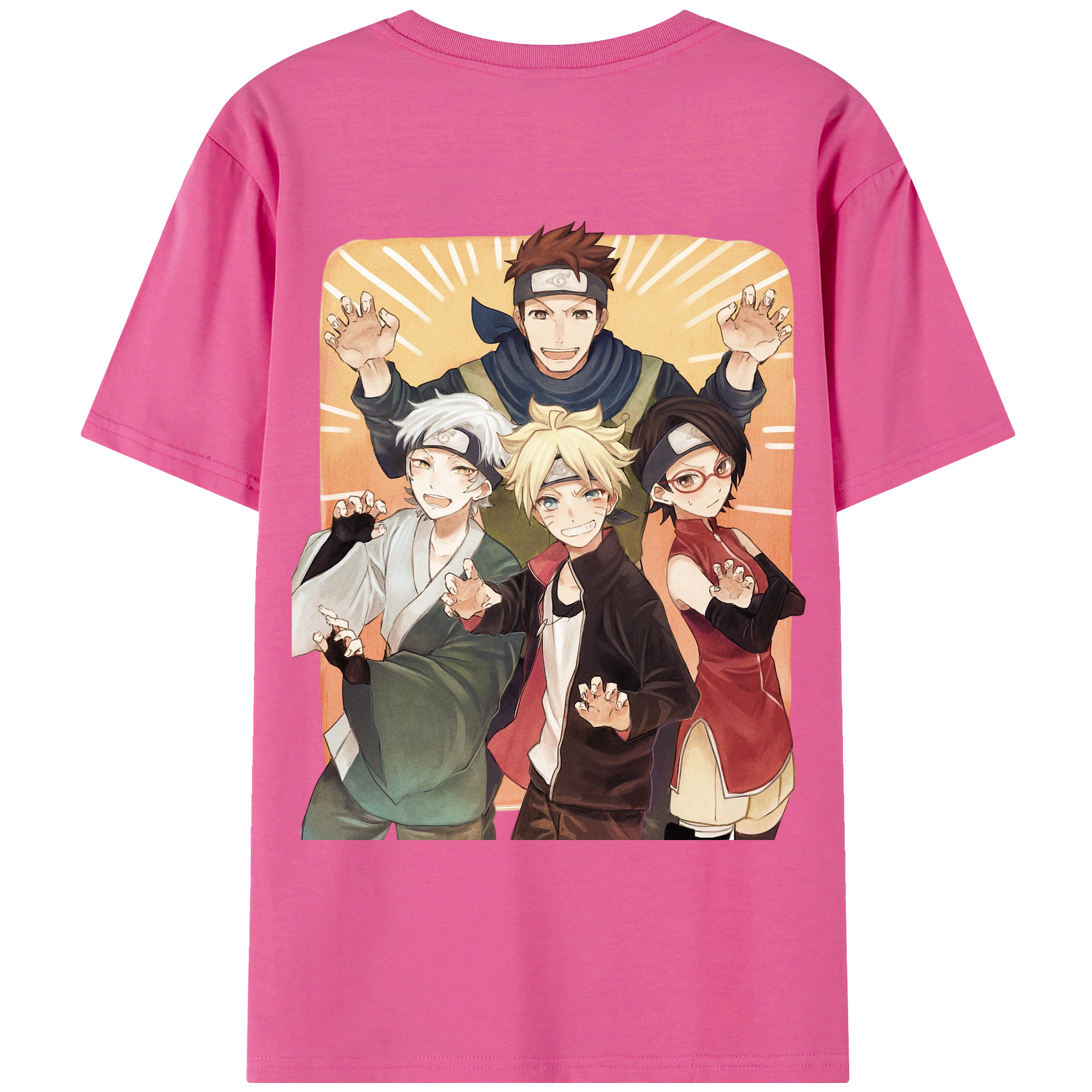 （画像用） NARUTO -ナルト- うちは サラダ Uchiha Sarada レディース半袖Tシャツ(バックプリント)