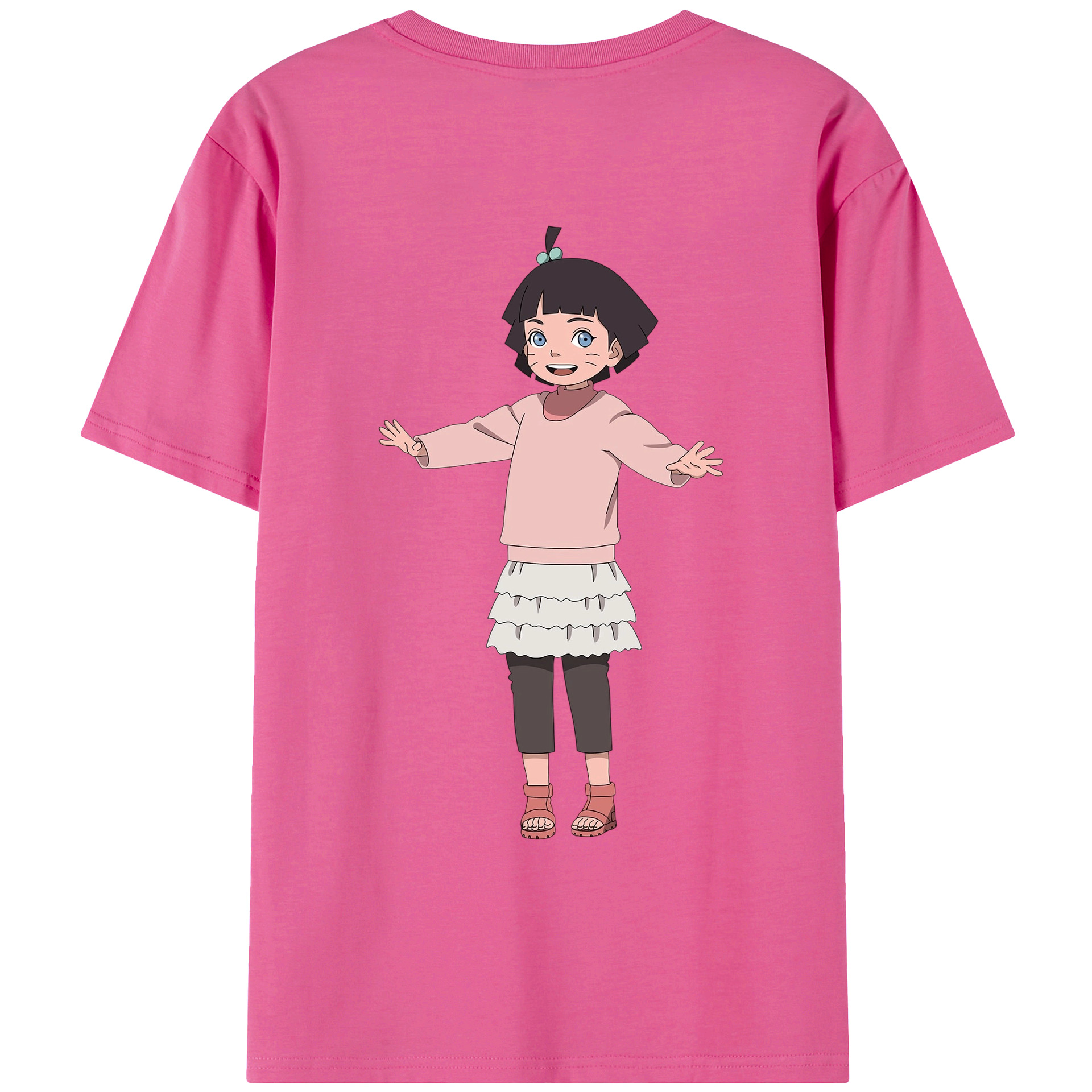 （画像用） NARUTO -ナルト- うずまき ヒマワリ Uzumaki Himawari レディース半袖Tシャツ(バックプリント)