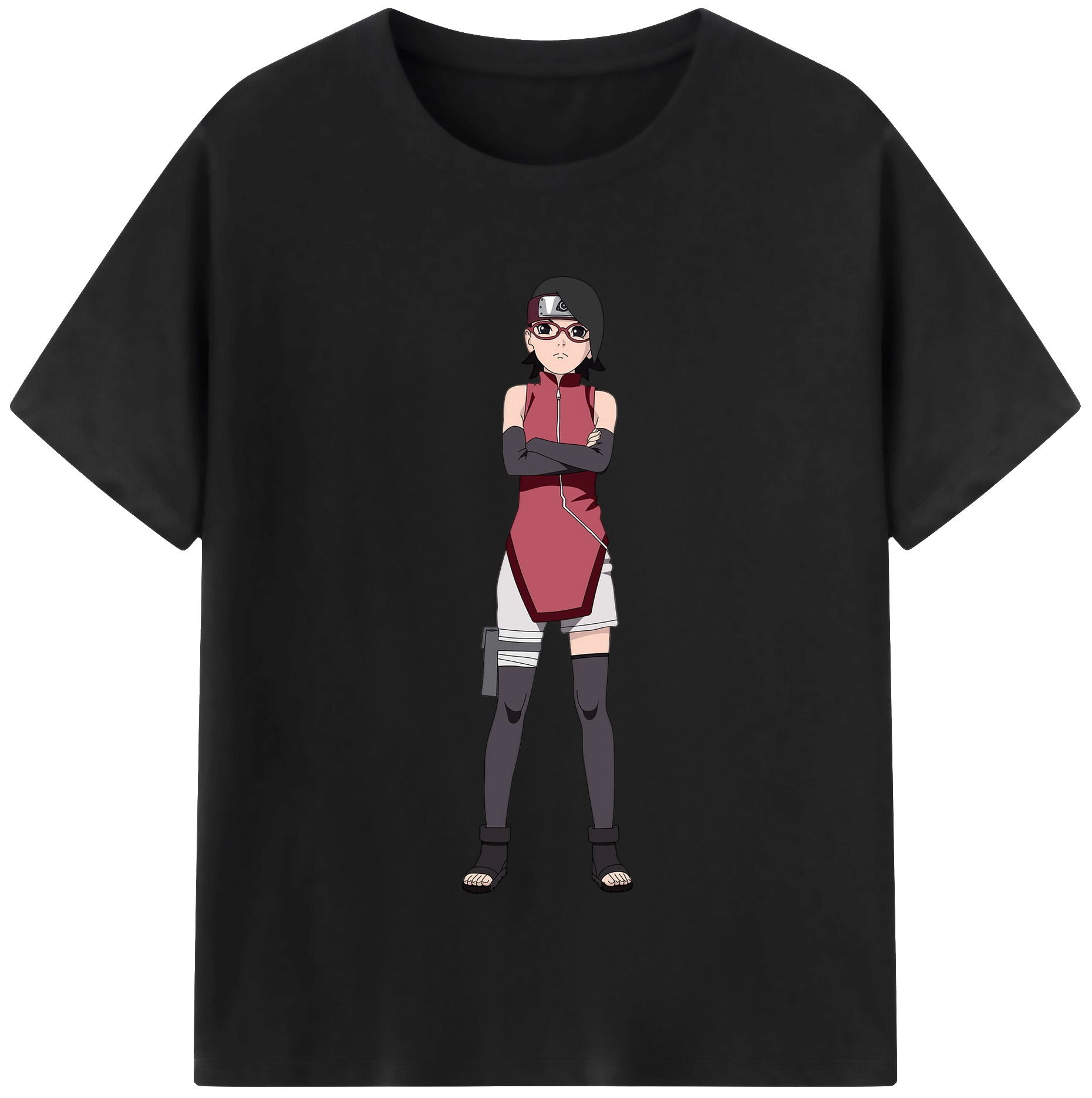 （画像用） NARUTO -ナルト- うちは サラダ Uchiha Sarada レディースカジュアルプリントTシャツ（綿100％）
