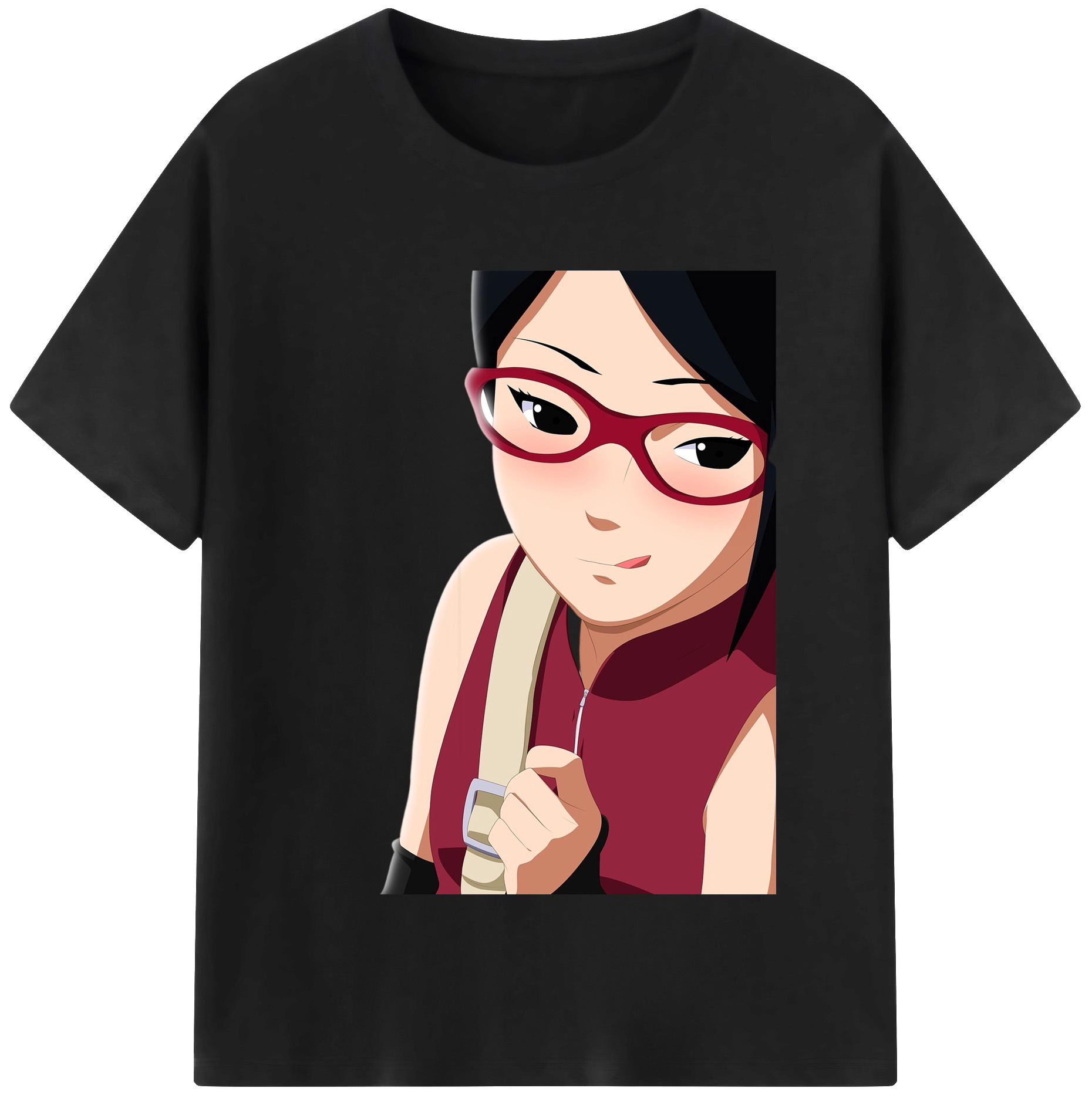 （画像用） NARUTO -ナルト- うちは サラダ Uchiha Sarada レディースカジュアルプリントTシャツ（綿100％）