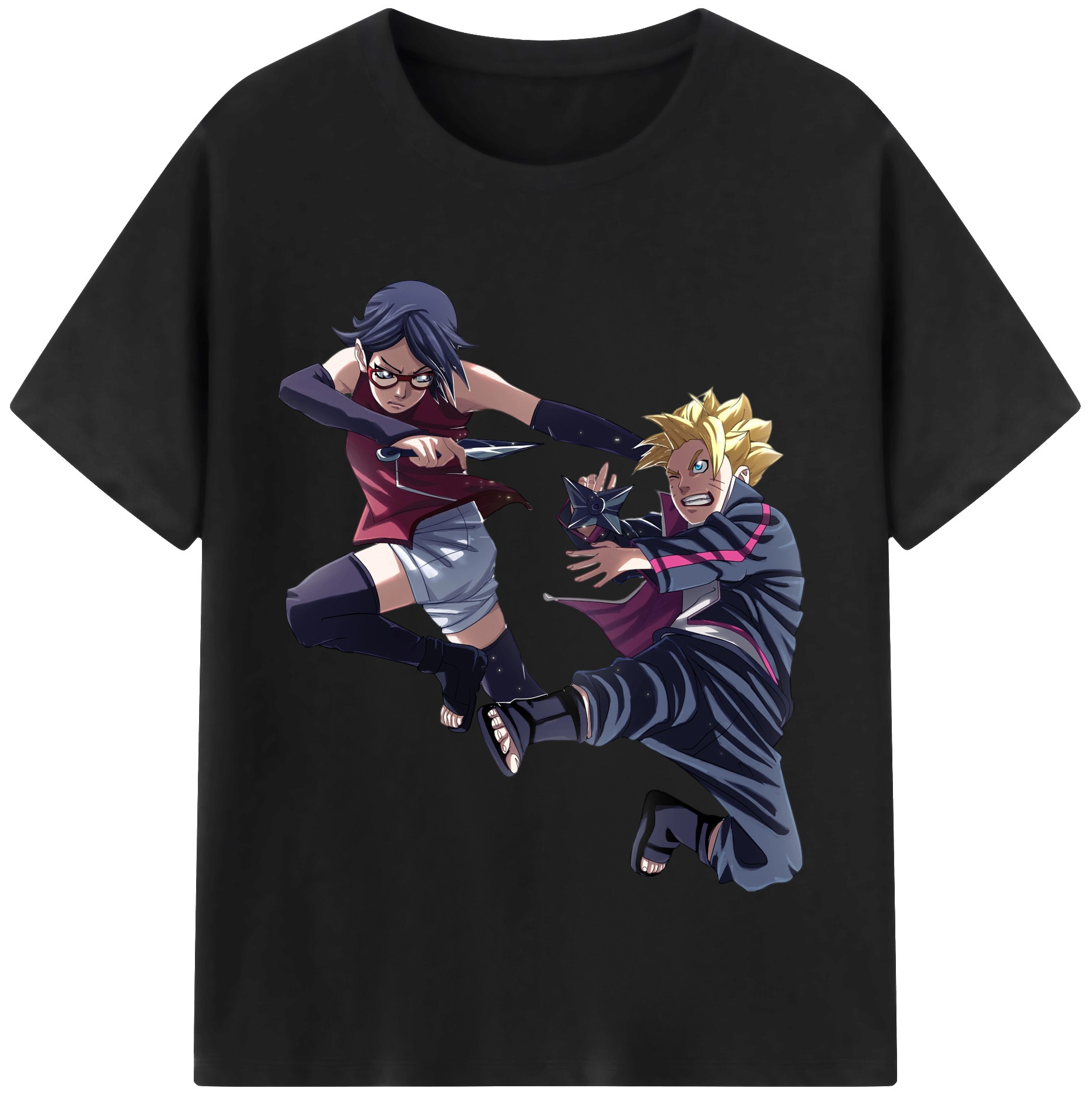 （画像用） NARUTO -ナルト- うちは サラダ Uchiha Sarada レディースカジュアルプリントTシャツ（綿100％）