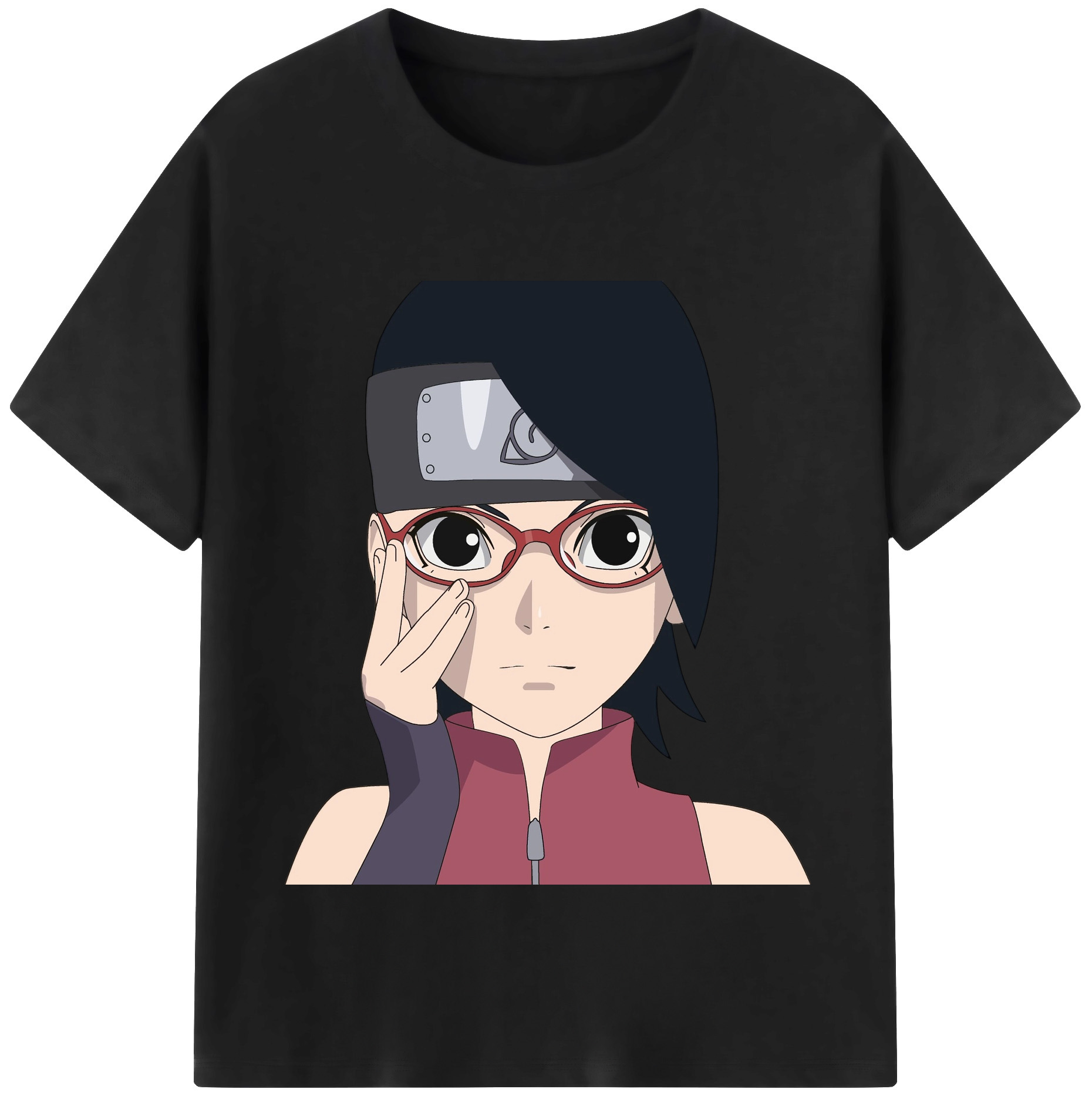 （画像用） NARUTO -ナルト- うちは サラダ Uchiha Sarada レディースカジュアルプリントTシャツ（綿100％）
