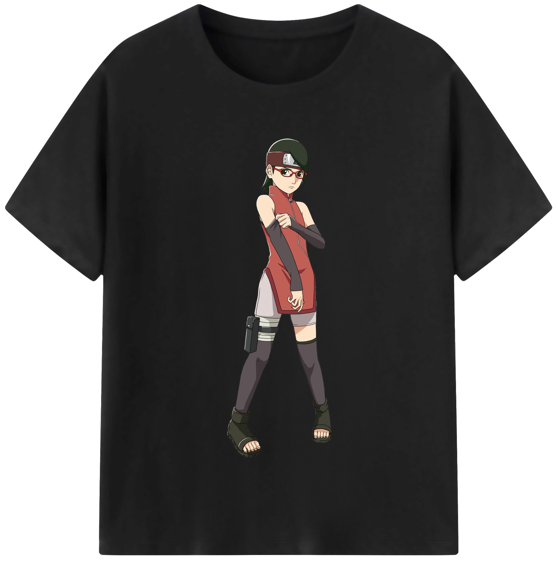 （画像用） NARUTO -ナルト- うちは サラダ Uchiha Sarada レディースカジュアルプリントTシャツ（綿100％）
