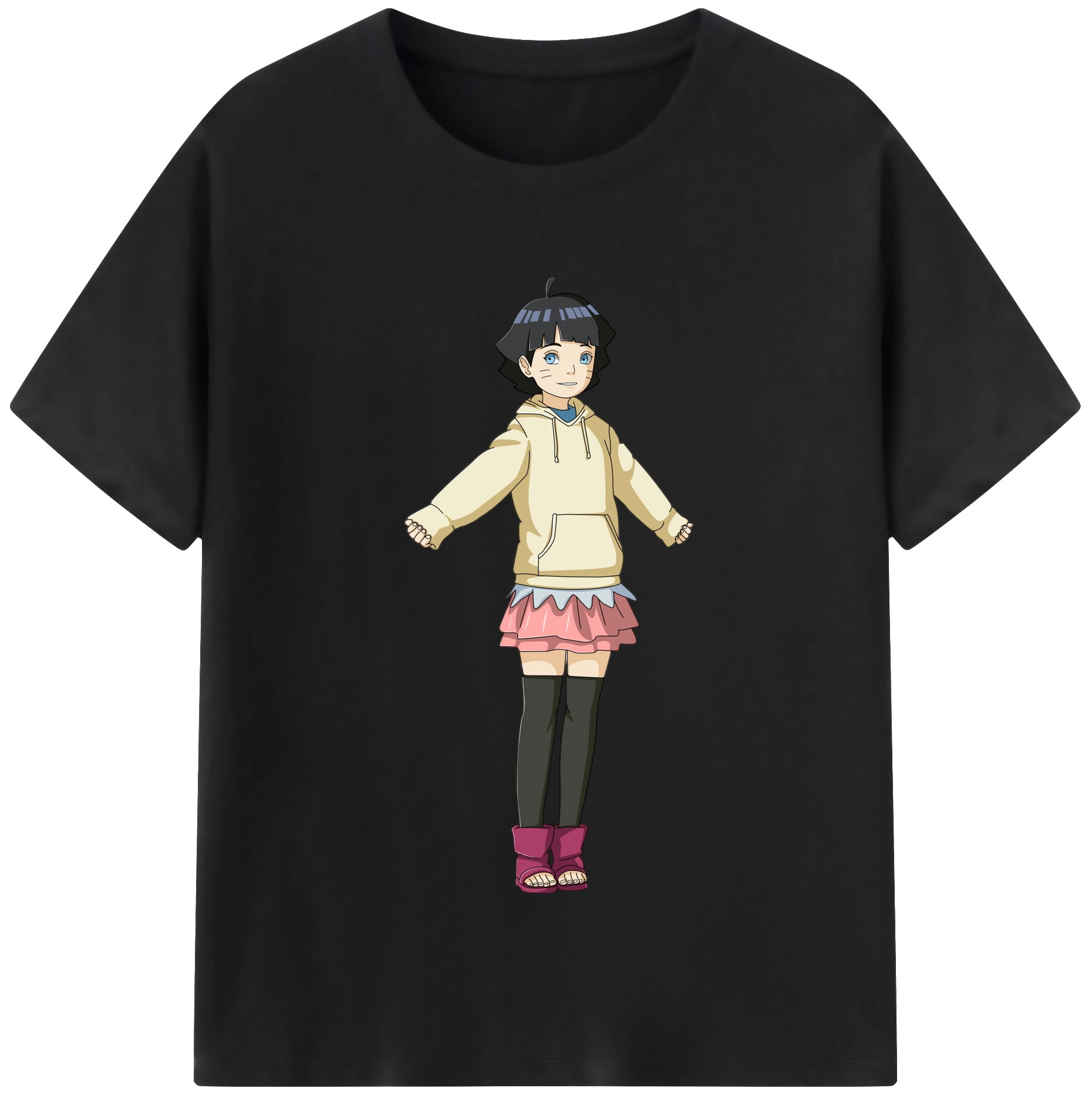 （画像用） NARUTO -ナルト- うずまき ヒマワリ Uzumaki Himawari レディースカジュアルプリントTシャツ（綿100％）