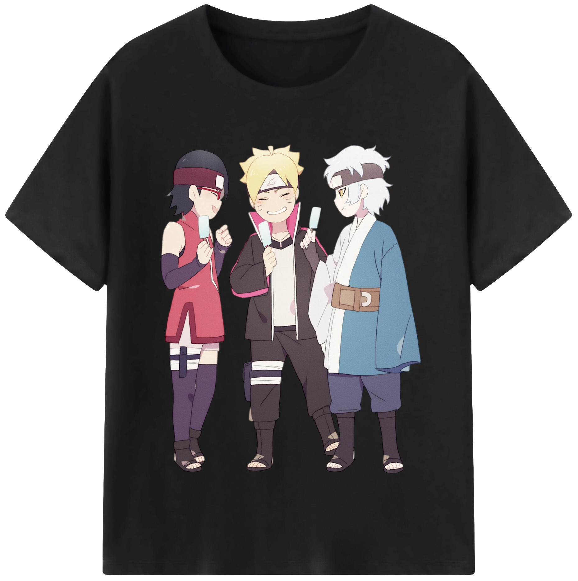 （画像用） NARUTO -ナルト- うちは サラダ Uchiha Sarada レディースカジュアルプリントTシャツ（綿100％）