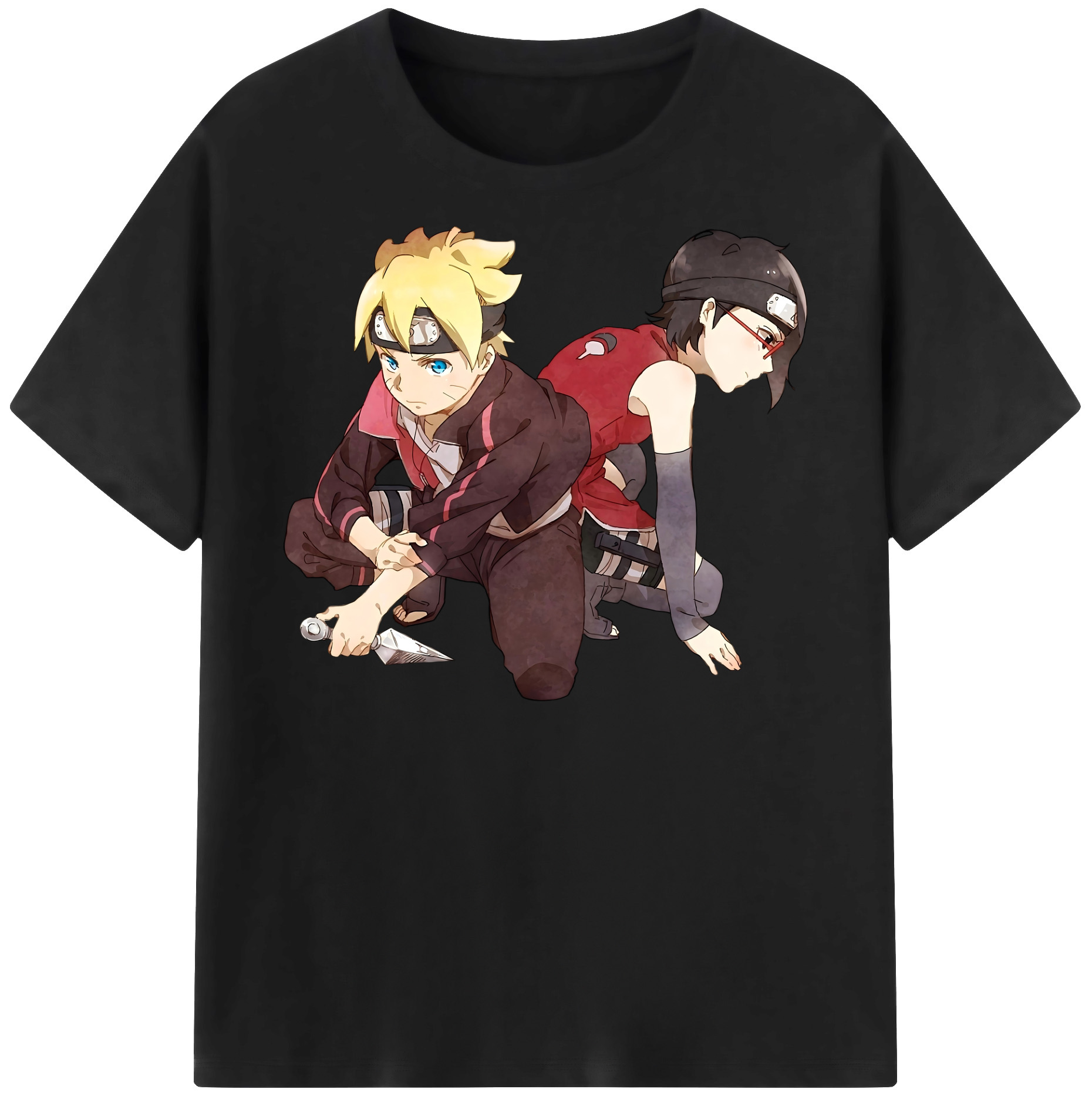 （画像用） NARUTO -ナルト- うちは サラダ Uchiha Sarada レディースカジュアルプリントTシャツ（綿100％）