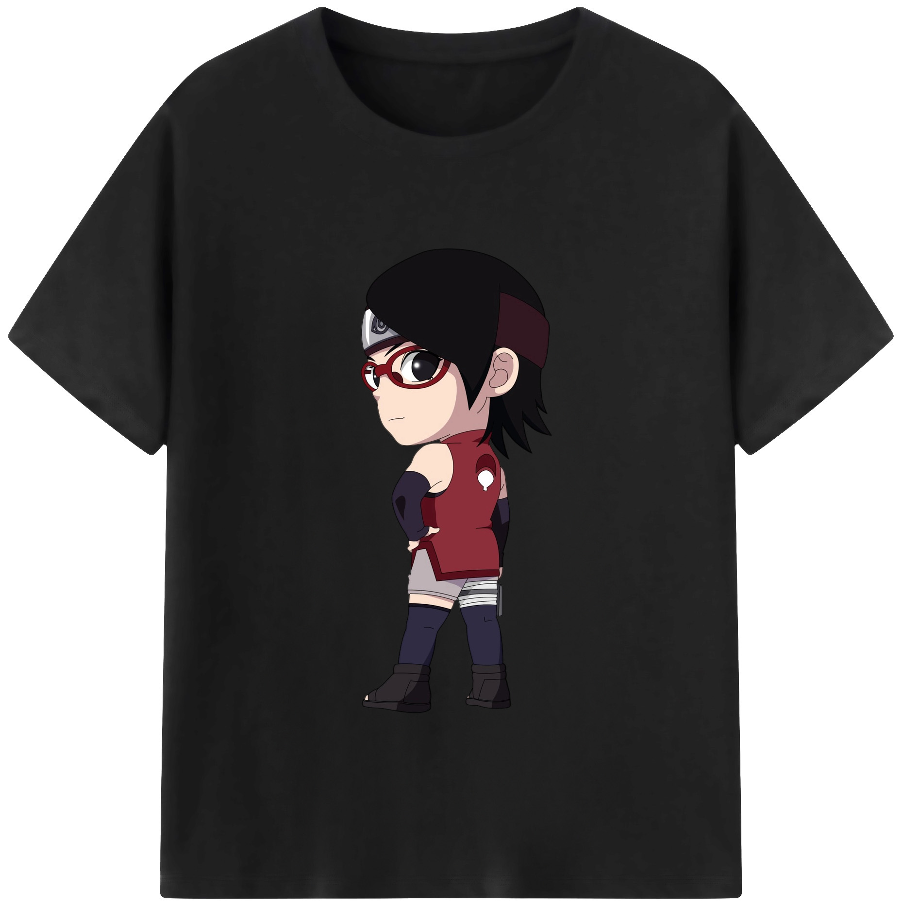 （画像用） NARUTO -ナルト- うちは サラダ Uchiha Sarada レディースカジュアルプリントTシャツ（綿100％）