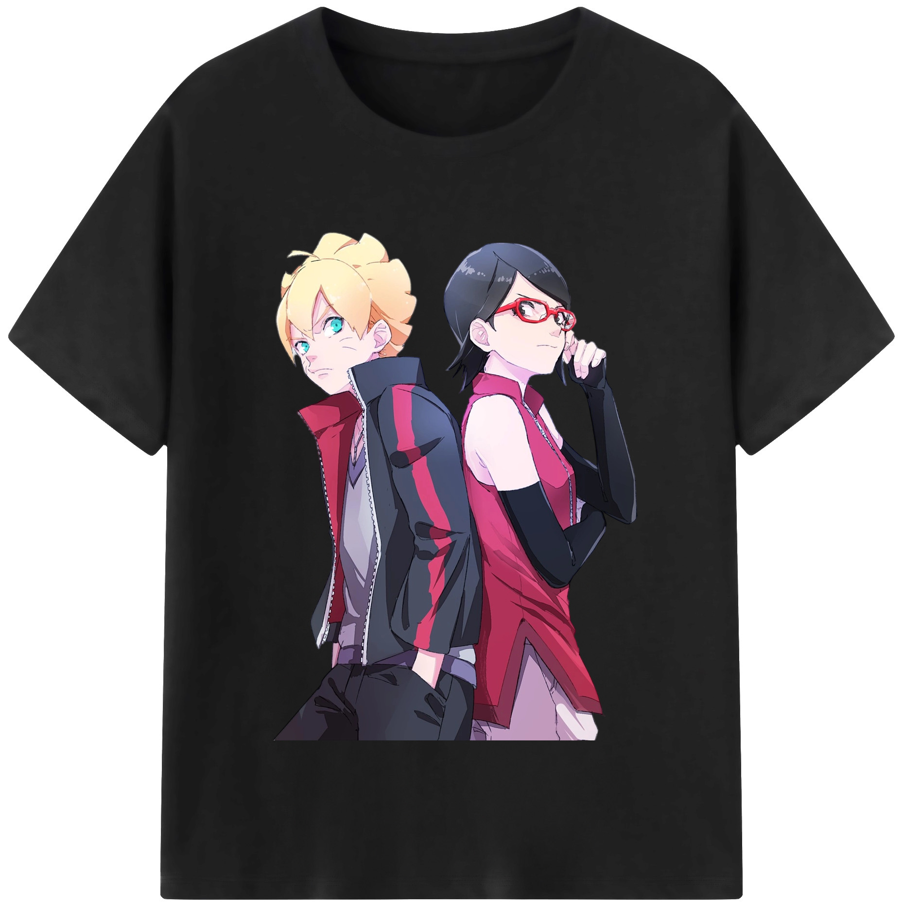 （画像用） NARUTO -ナルト- うちは サラダ Uchiha Sarada レディースカジュアルプリントTシャツ（綿100％）
