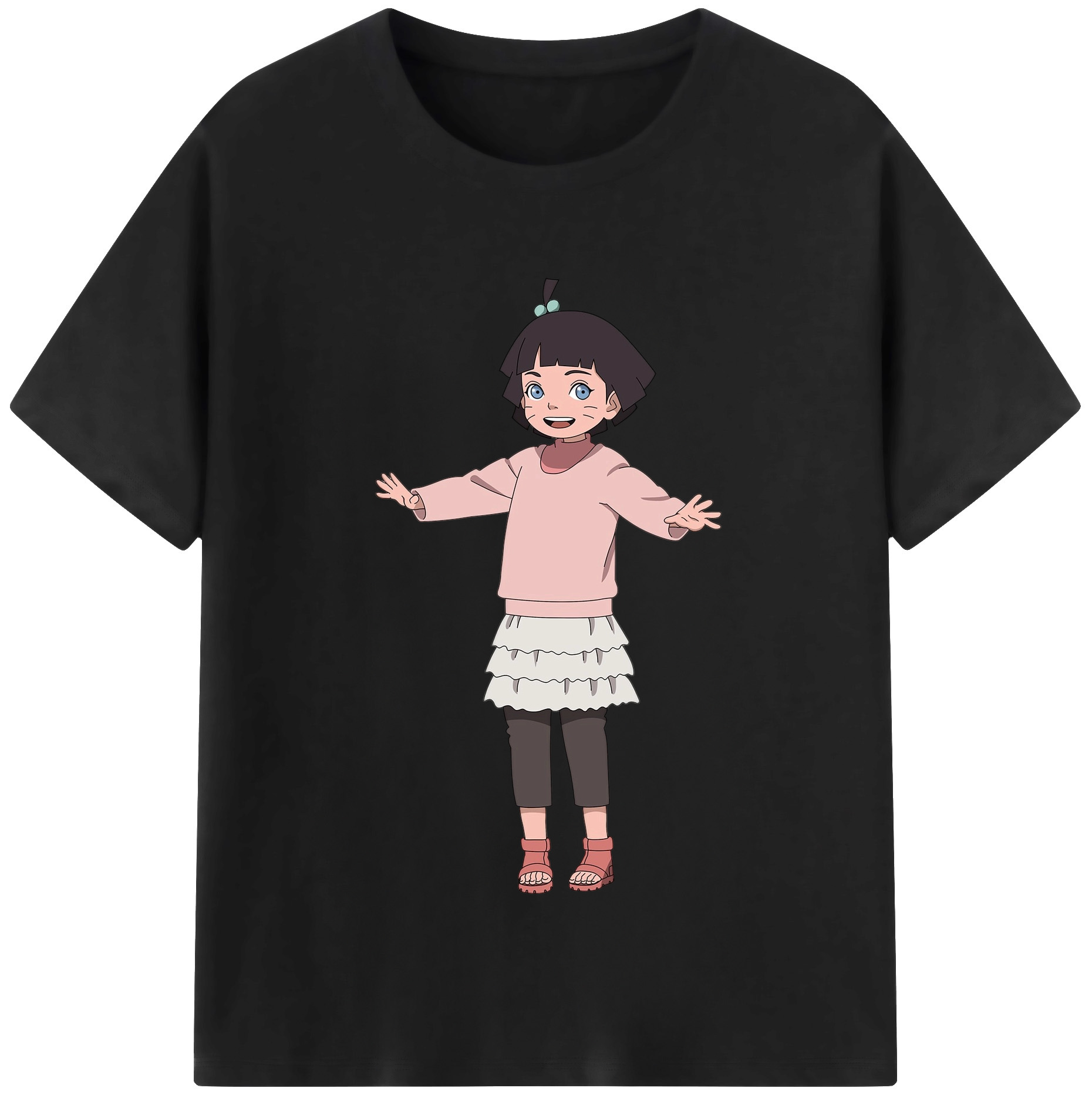 （画像用） NARUTO -ナルト- うずまき ヒマワリ Uzumaki Himawari レディースカジュアルプリントTシャツ（綿100％）