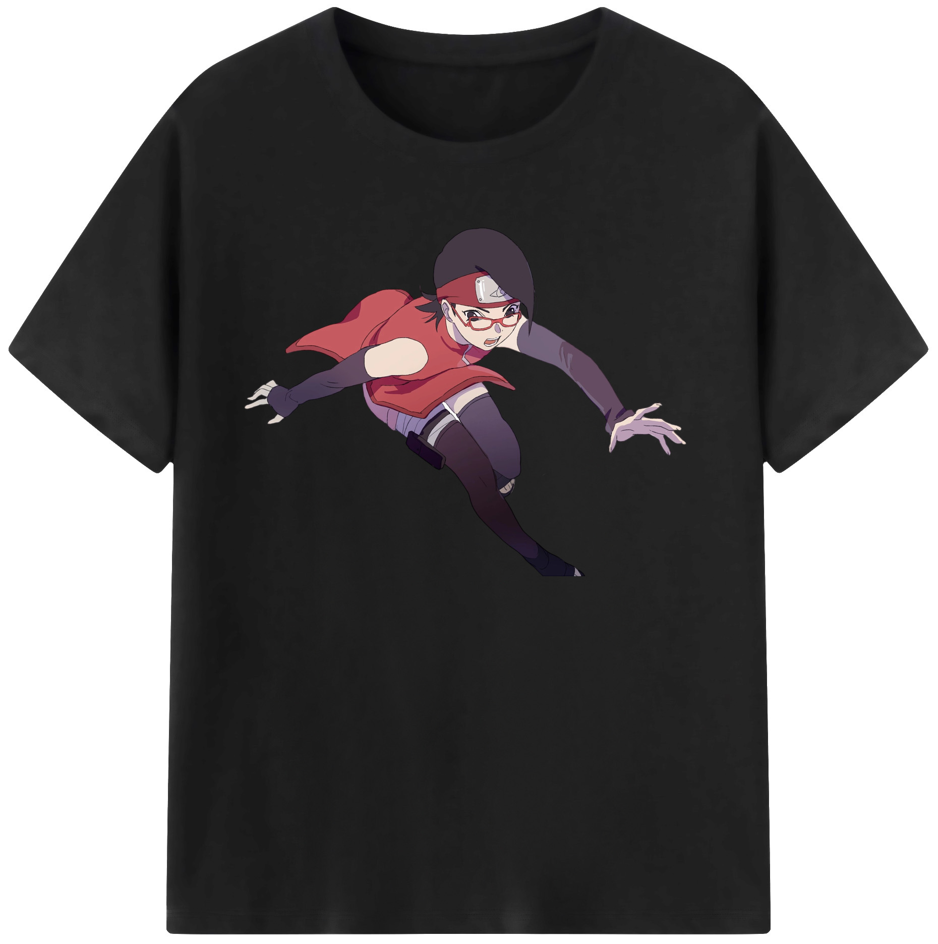 （画像用） NARUTO -ナルト- うちは サラダ Uchiha Sarada レディースカジュアルプリントTシャツ（綿100％）