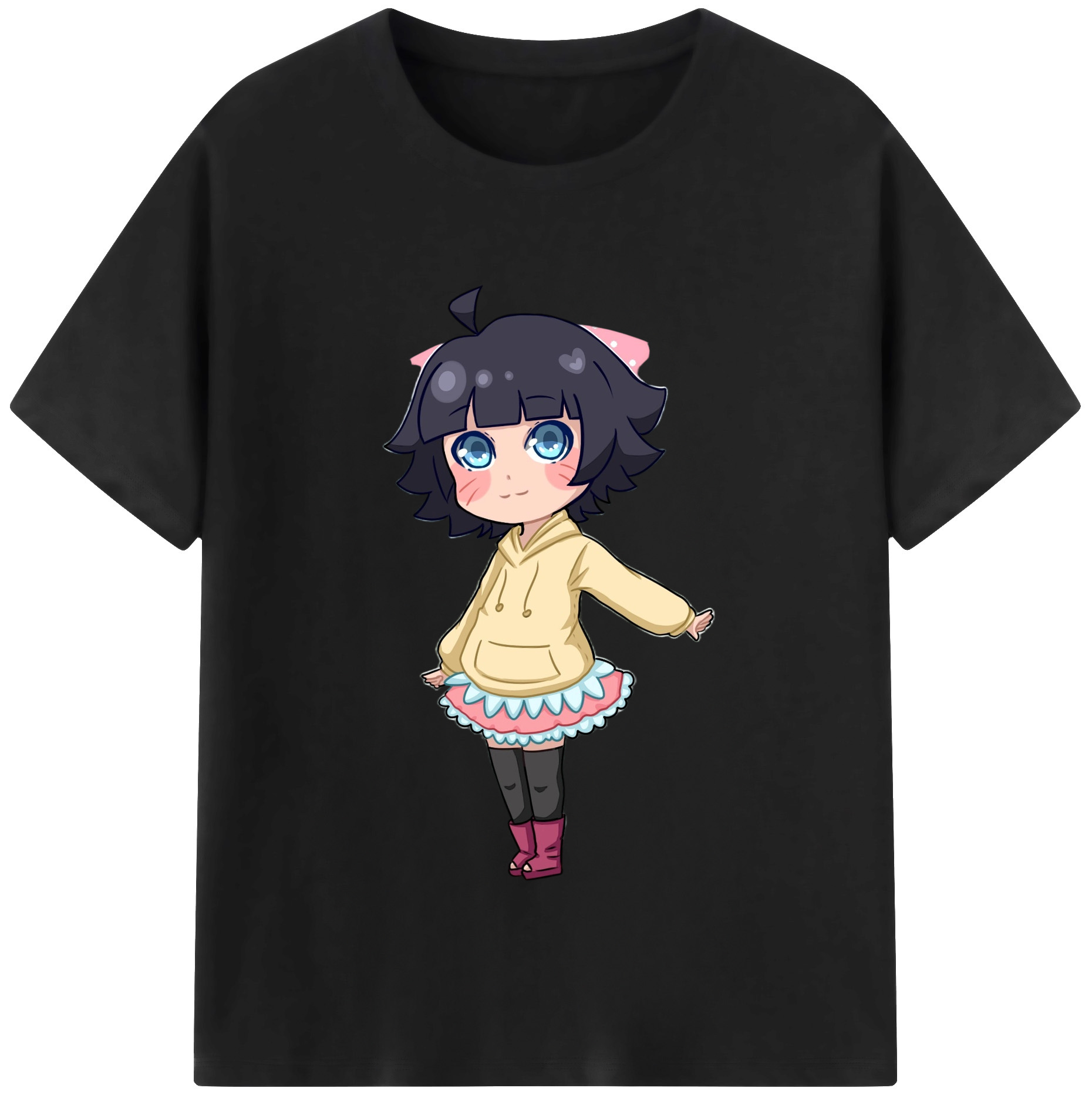 （画像用） NARUTO -ナルト- うずまき ヒマワリ Uzumaki Himawari レディースカジュアルプリントTシャツ（綿100％）