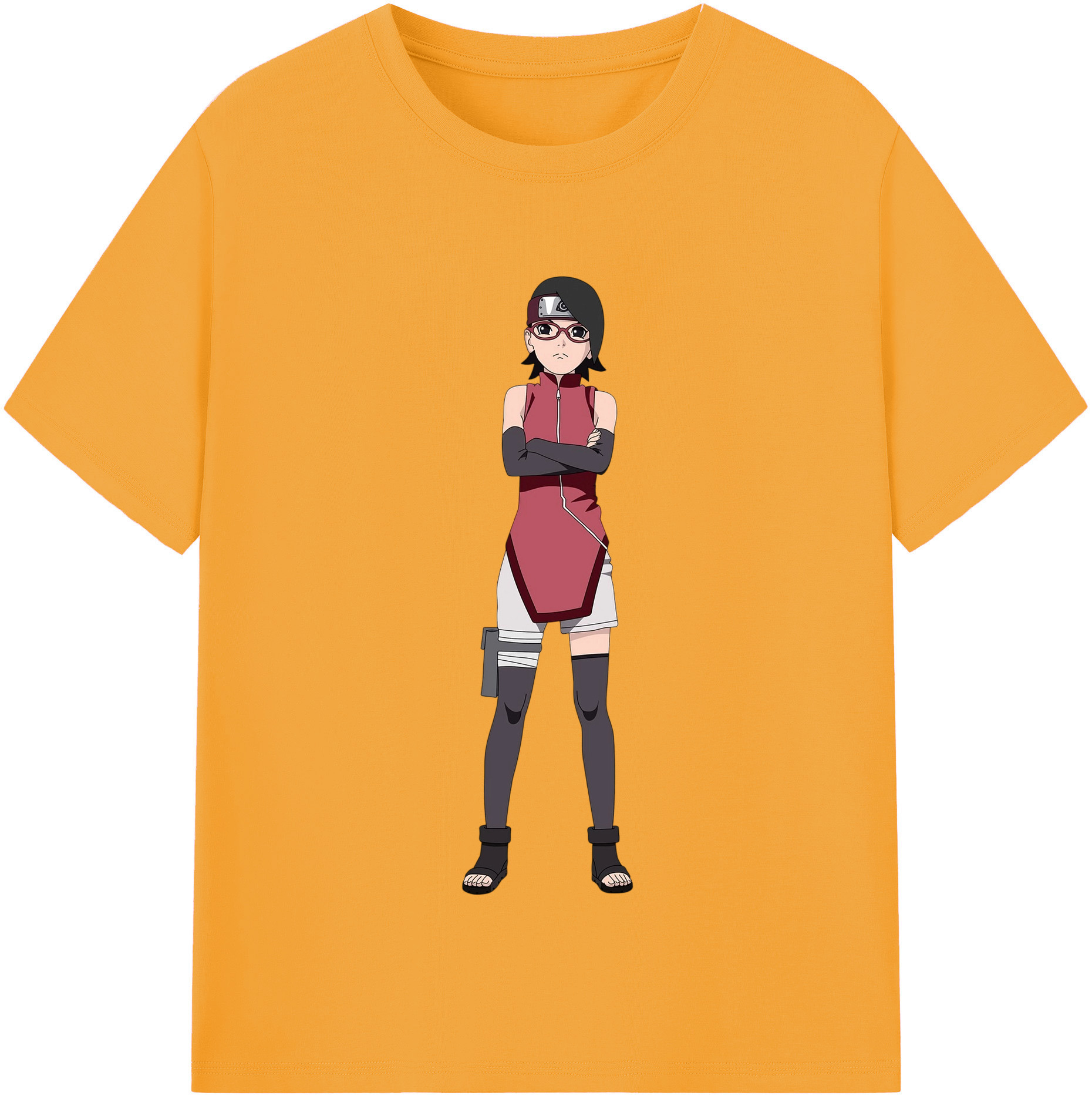 （画像用） NARUTO -ナルト- うちは サラダ Uchiha Sarada レディースカジュアルプリントTシャツ（綿100％）