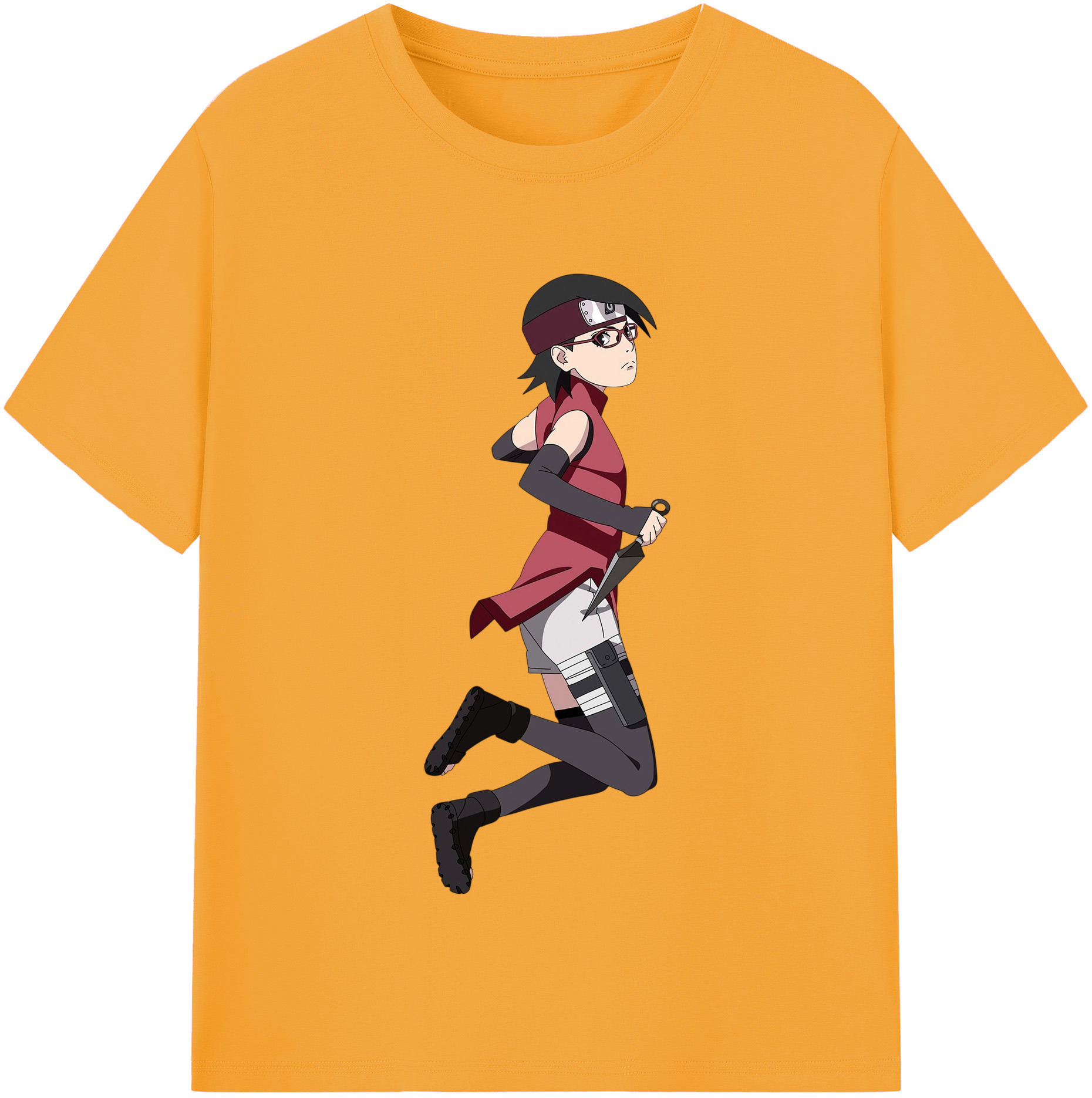 （画像用） NARUTO -ナルト- うちは サラダ Uchiha Sarada レディースカジュアルプリントTシャツ（綿100％）