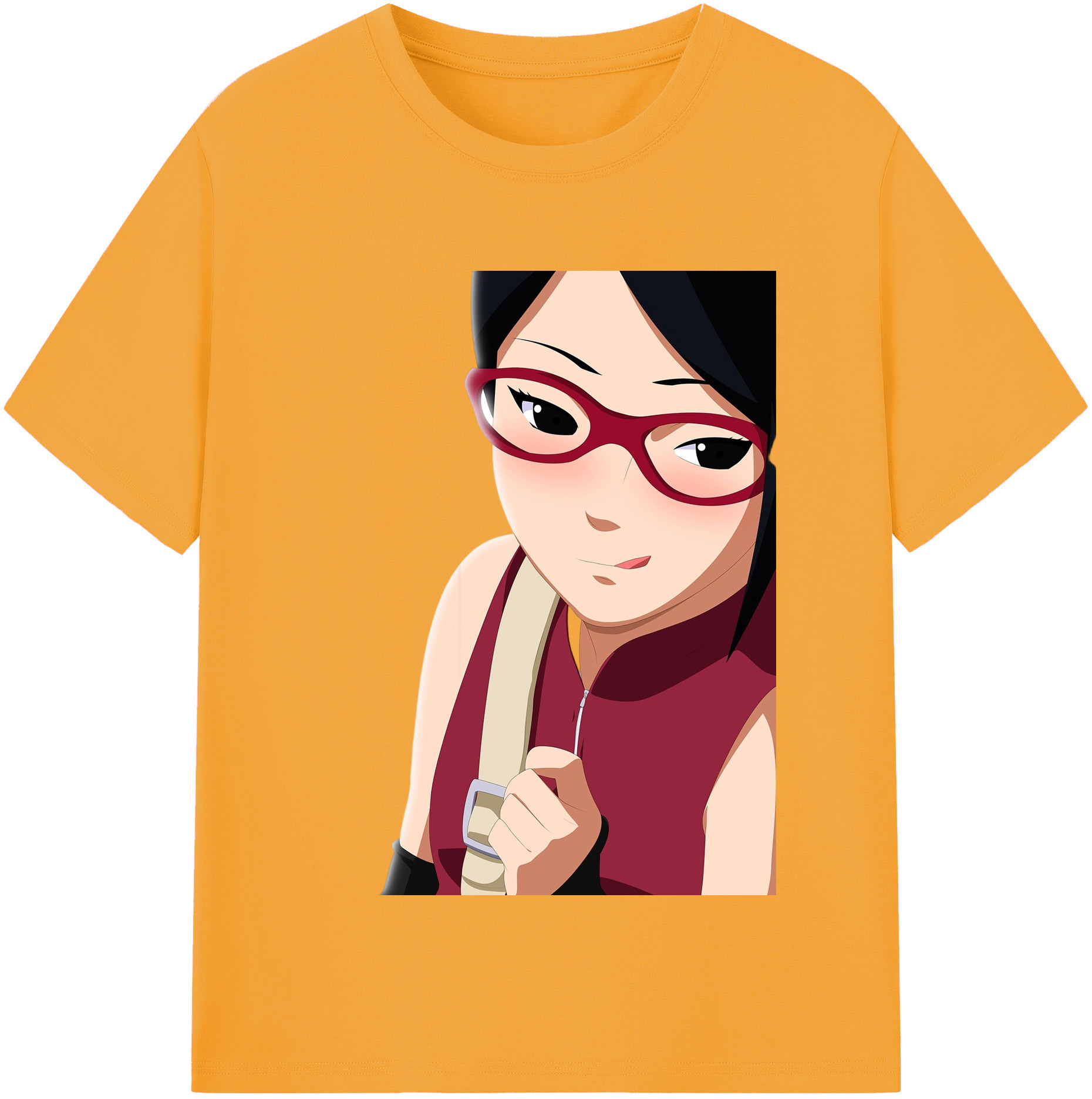 （画像用） NARUTO -ナルト- うちは サラダ Uchiha Sarada レディースカジュアルプリントTシャツ（綿100％）