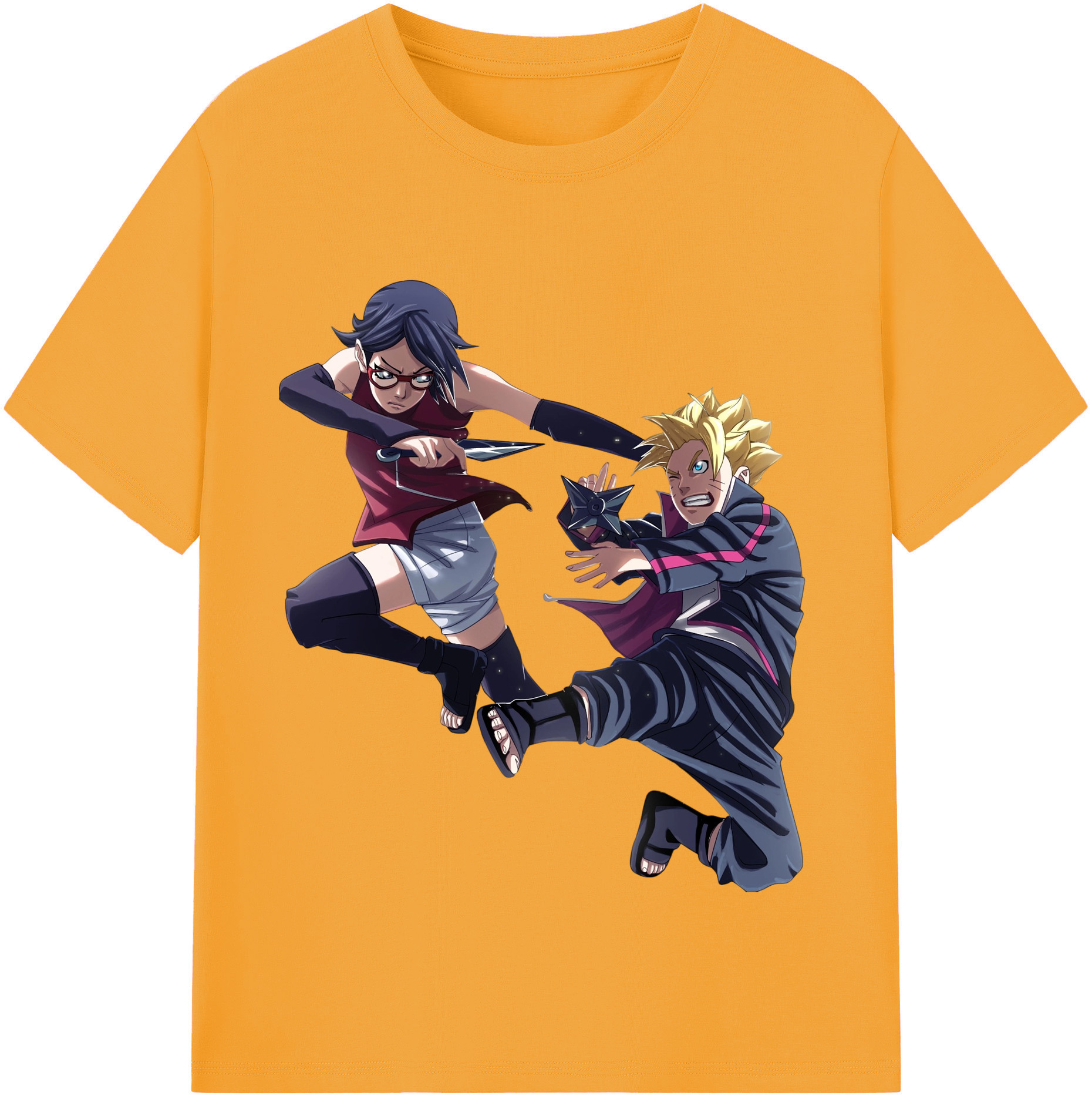 （画像用） NARUTO -ナルト- うちは サラダ Uchiha Sarada レディースカジュアルプリントTシャツ（綿100％）