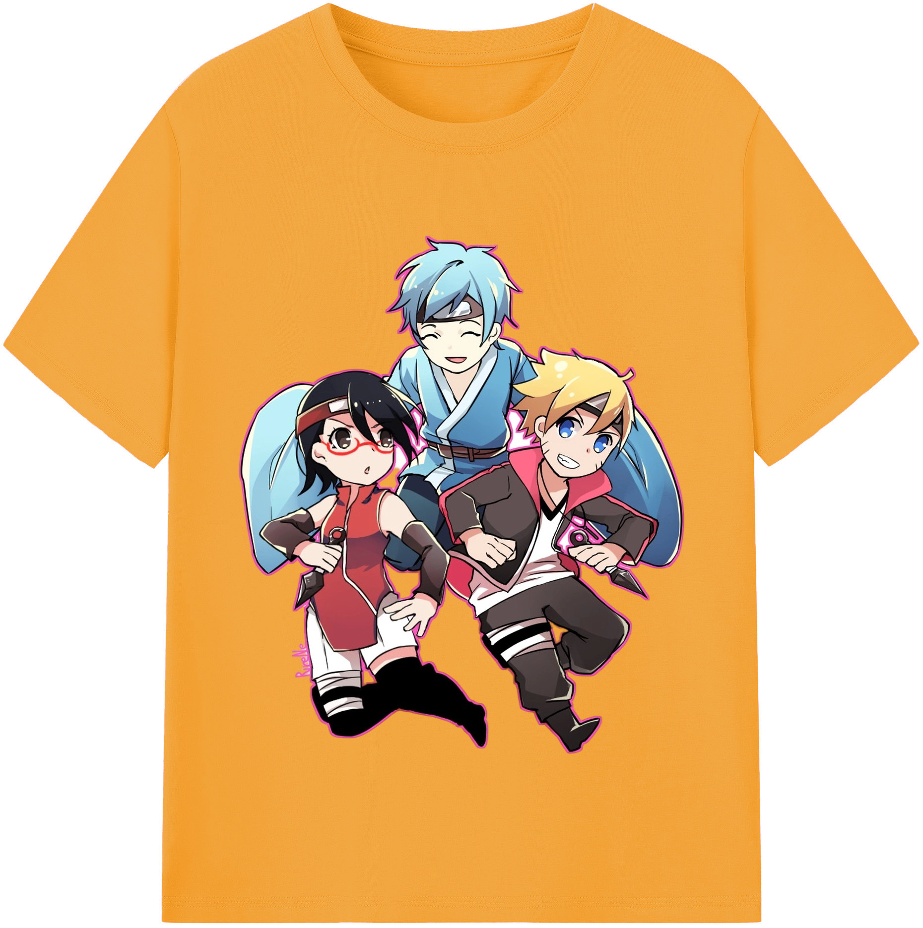 （画像用） NARUTO -ナルト- うちは サラダ Uchiha Sarada レディースカジュアルプリントTシャツ（綿100％）