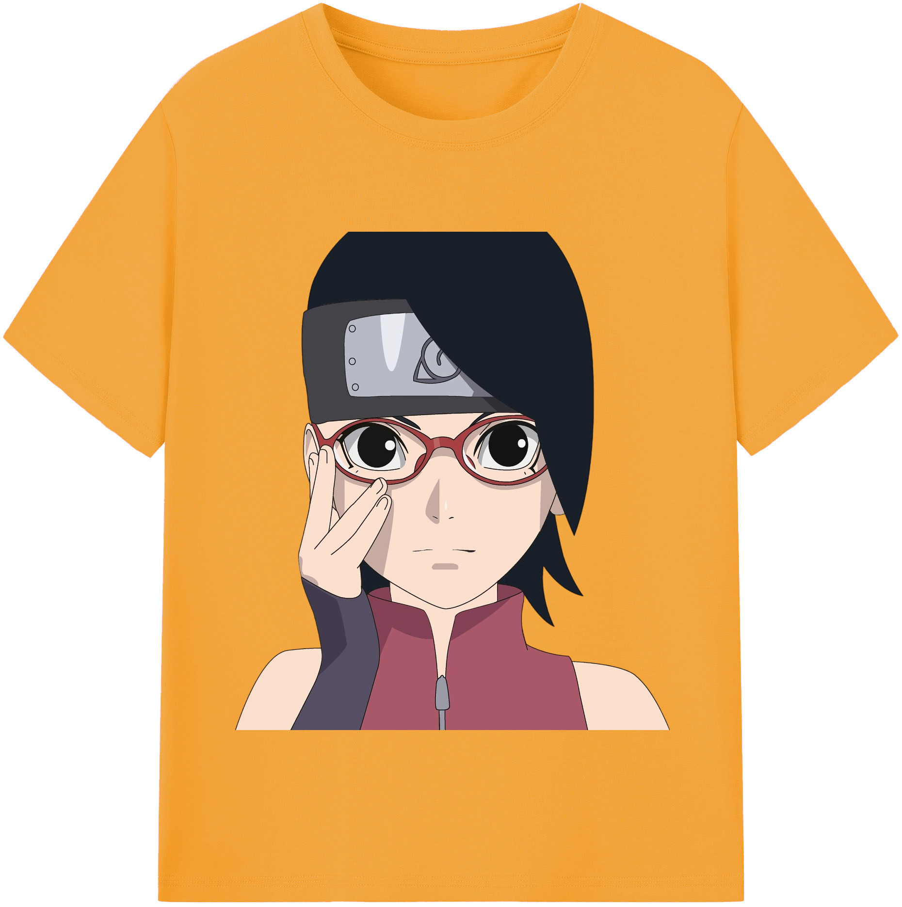 （画像用） NARUTO -ナルト- うちは サラダ Uchiha Sarada レディースカジュアルプリントTシャツ（綿100％）