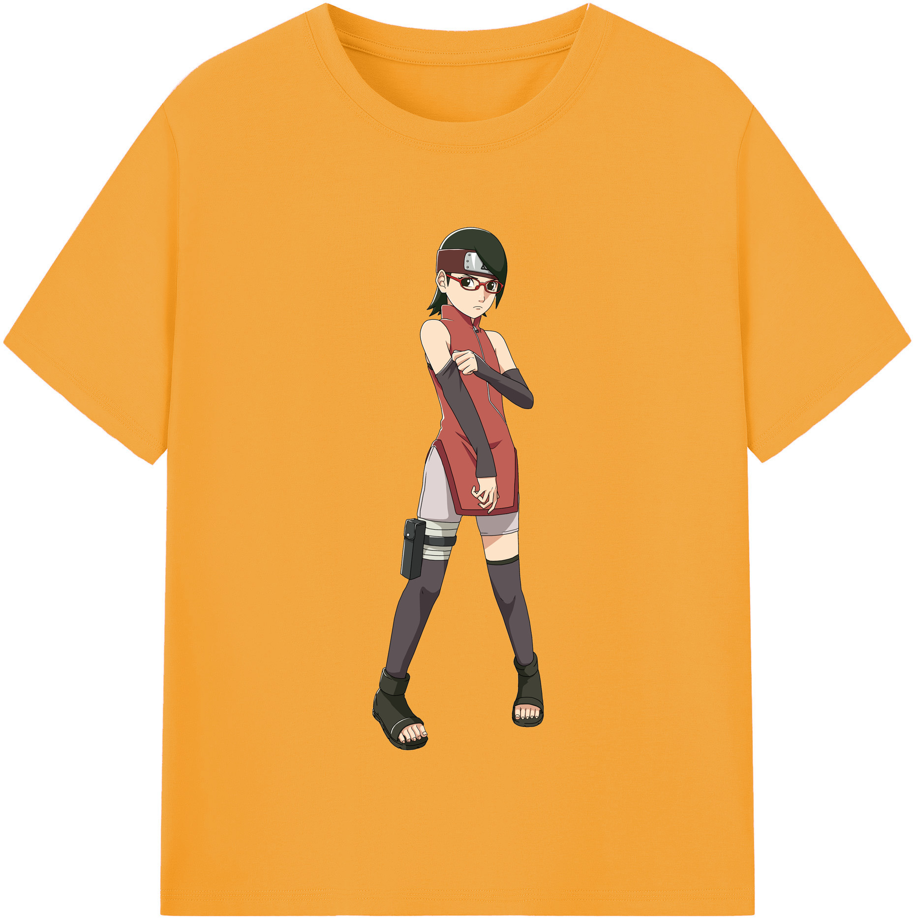 （画像用） NARUTO -ナルト- うちは サラダ Uchiha Sarada レディースカジュアルプリントTシャツ（綿100％）