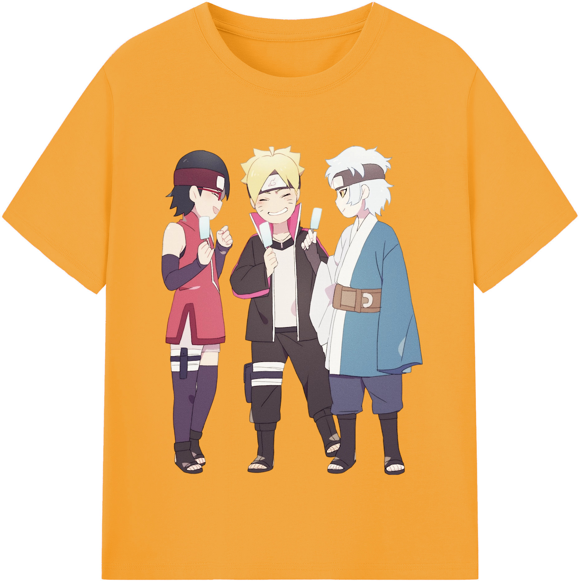 （画像用） NARUTO -ナルト- うちは サラダ Uchiha Sarada レディースカジュアルプリントTシャツ（綿100％）
