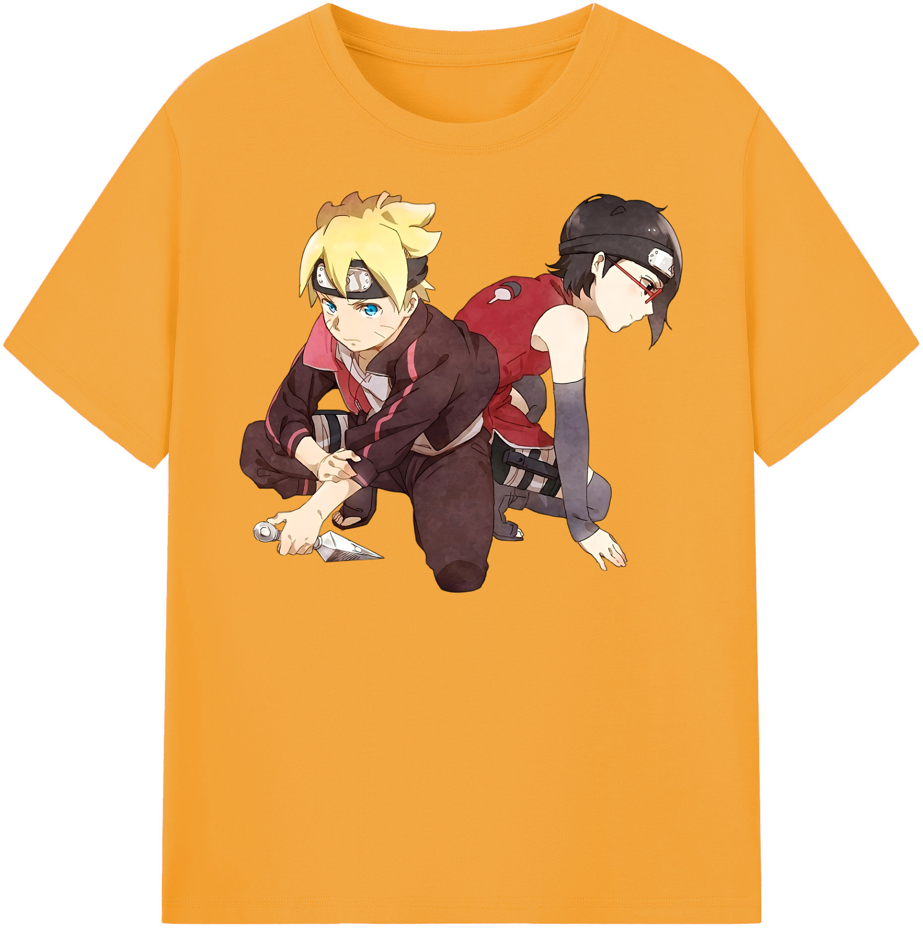 （画像用） NARUTO -ナルト- うちは サラダ Uchiha Sarada レディースカジュアルプリントTシャツ（綿100％）