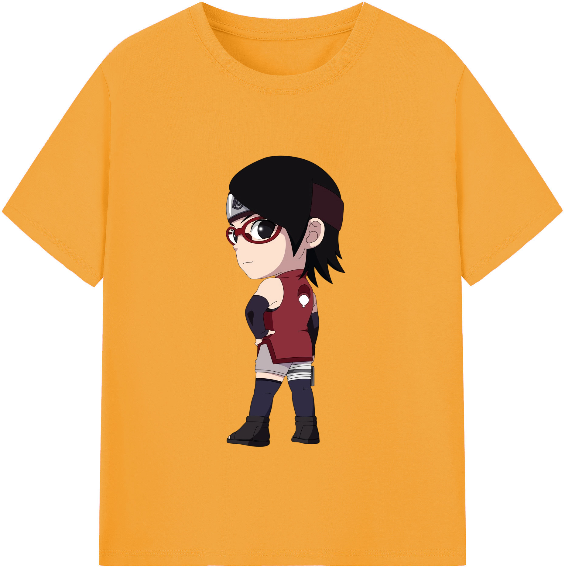 （画像用） NARUTO -ナルト- うちは サラダ Uchiha Sarada レディースカジュアルプリントTシャツ（綿100％）