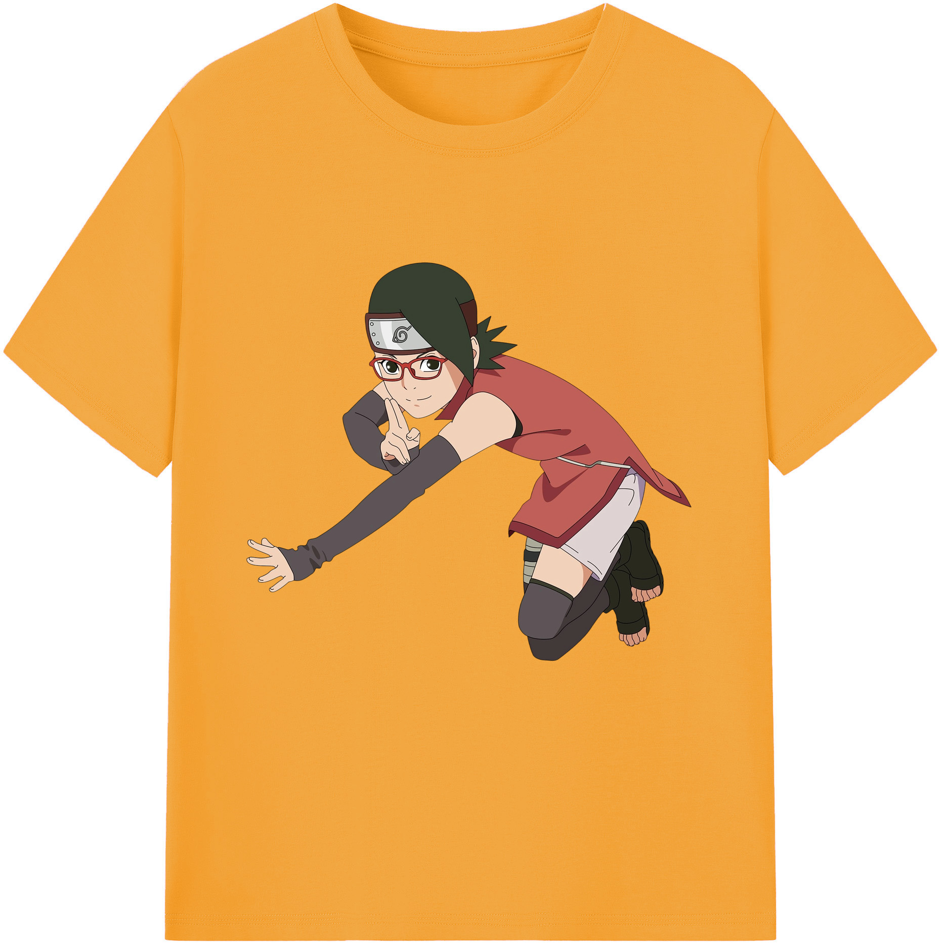 （画像用） NARUTO -ナルト- うちは サラダ Uchiha Sarada レディースカジュアルプリントTシャツ（綿100％）