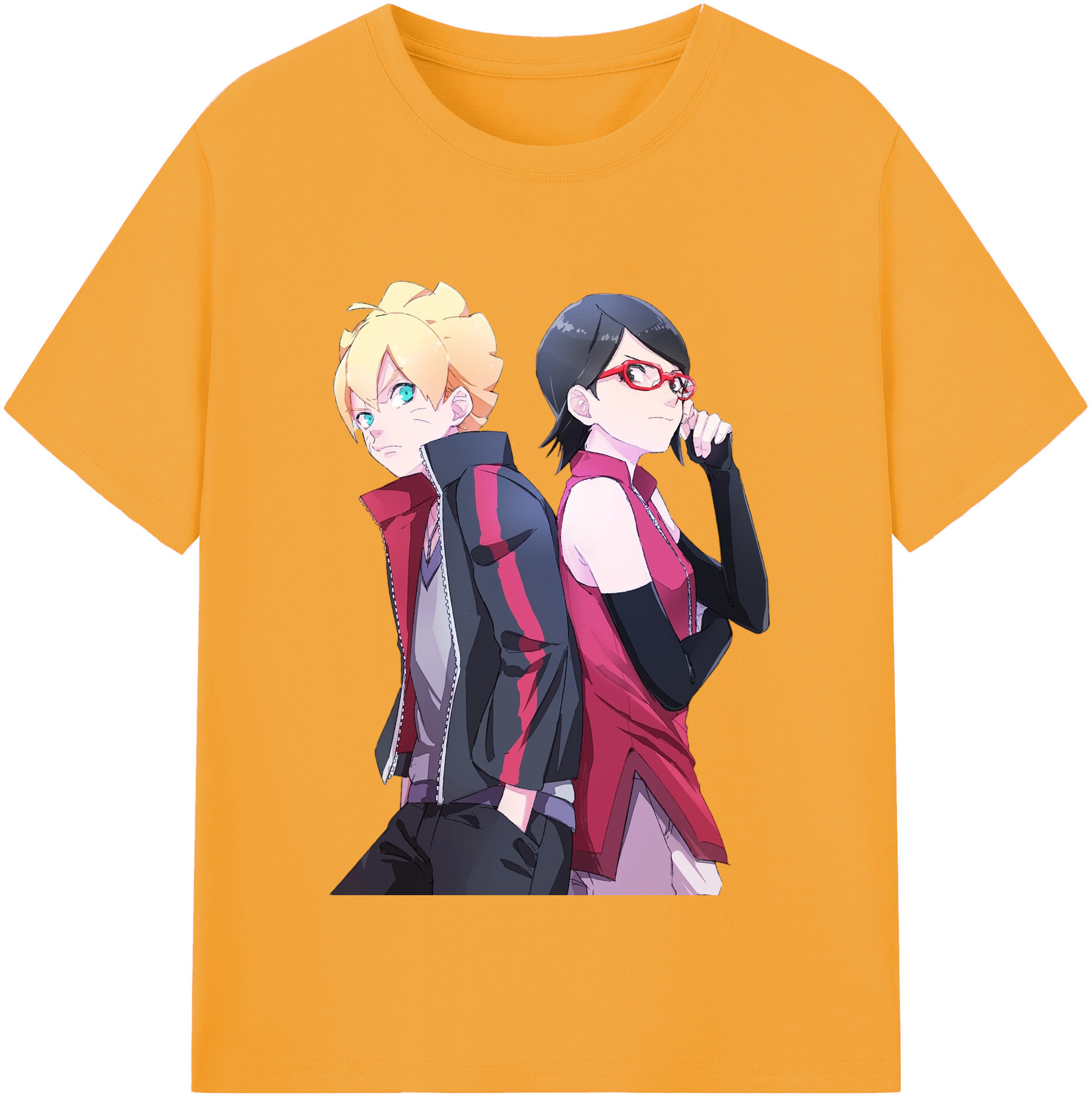 （画像用） NARUTO -ナルト- うちは サラダ Uchiha Sarada レディースカジュアルプリントTシャツ（綿100％）