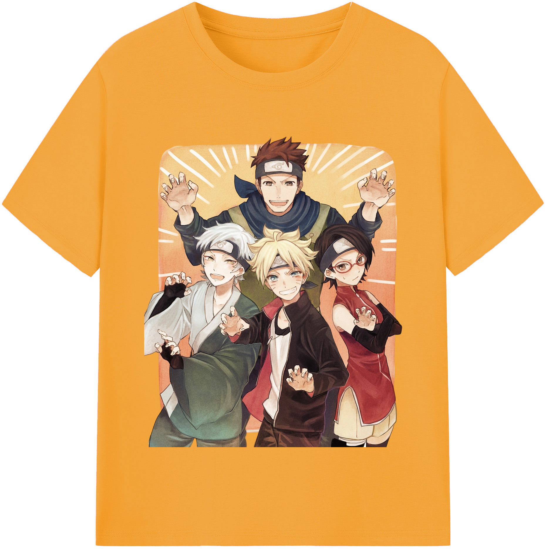 （画像用） NARUTO -ナルト- うちは サラダ Uchiha Sarada レディースカジュアルプリントTシャツ（綿100％）