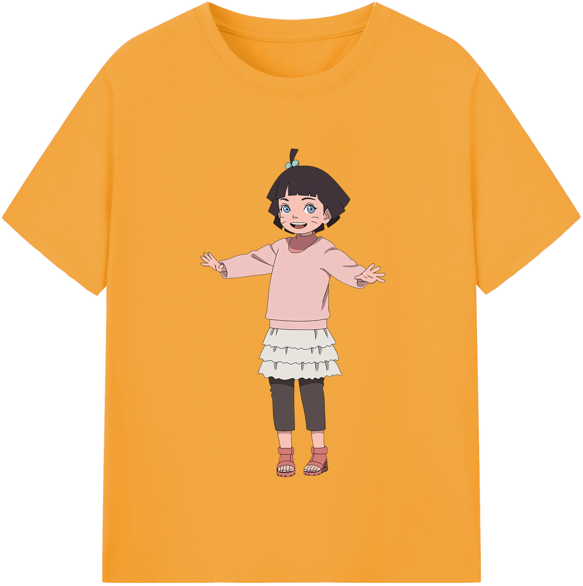 （画像用） NARUTO -ナルト- うずまき ヒマワリ Uzumaki Himawari レディースカジュアルプリントTシャツ（綿100％）