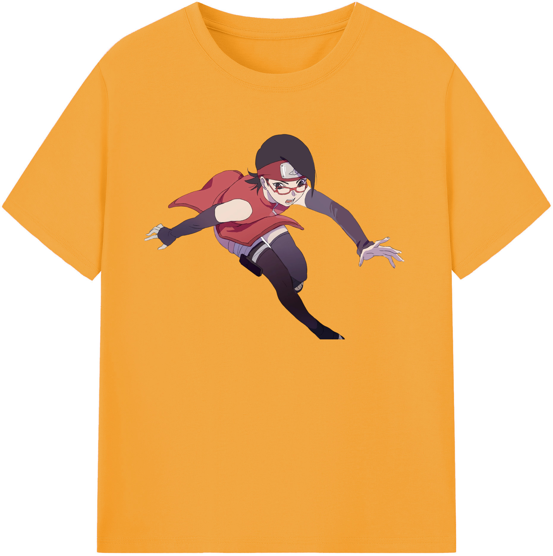 （画像用） NARUTO -ナルト- うちは サラダ Uchiha Sarada レディースカジュアルプリントTシャツ（綿100％）