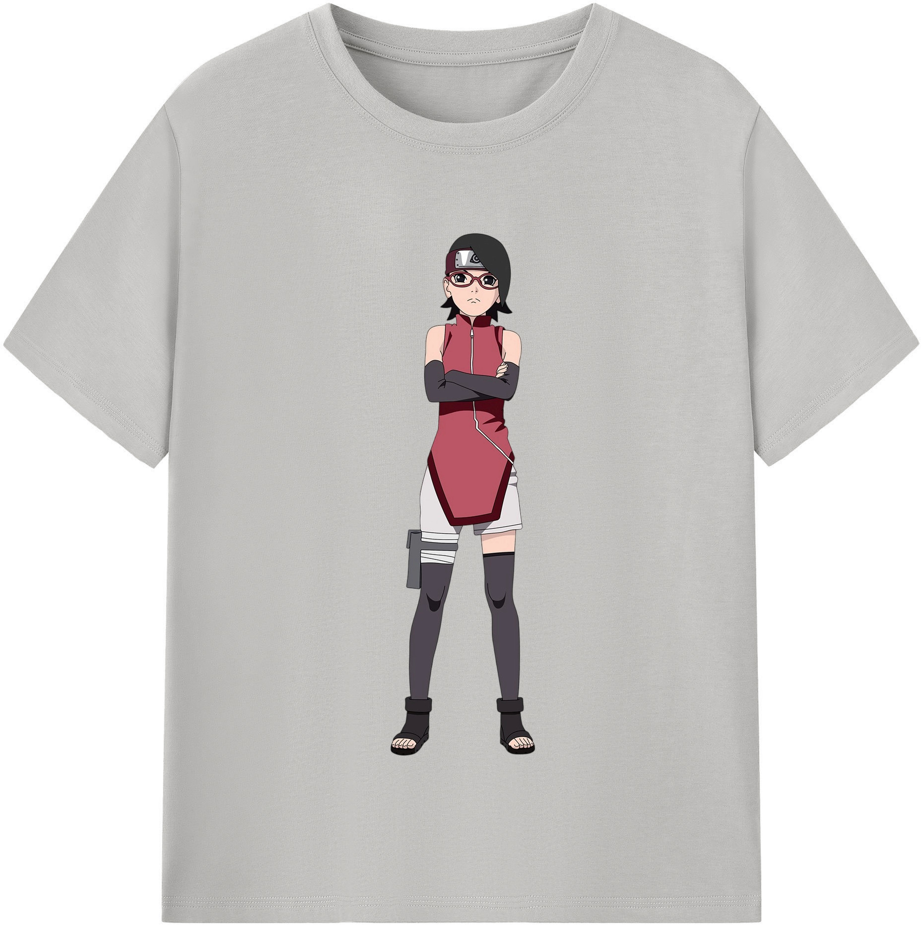 （画像用） NARUTO -ナルト- うちは サラダ Uchiha Sarada レディースカジュアルプリントTシャツ（綿100％）