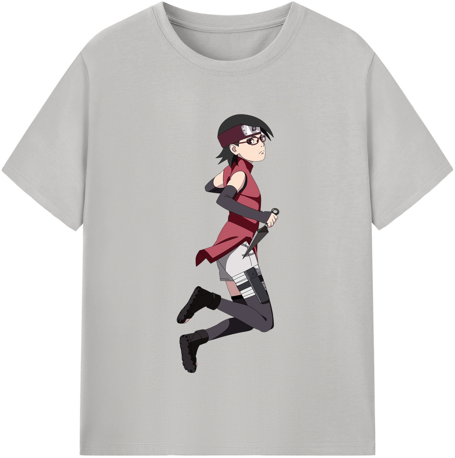 （画像用） NARUTO -ナルト- うちは サラダ Uchiha Sarada レディースカジュアルプリントTシャツ（綿100％）