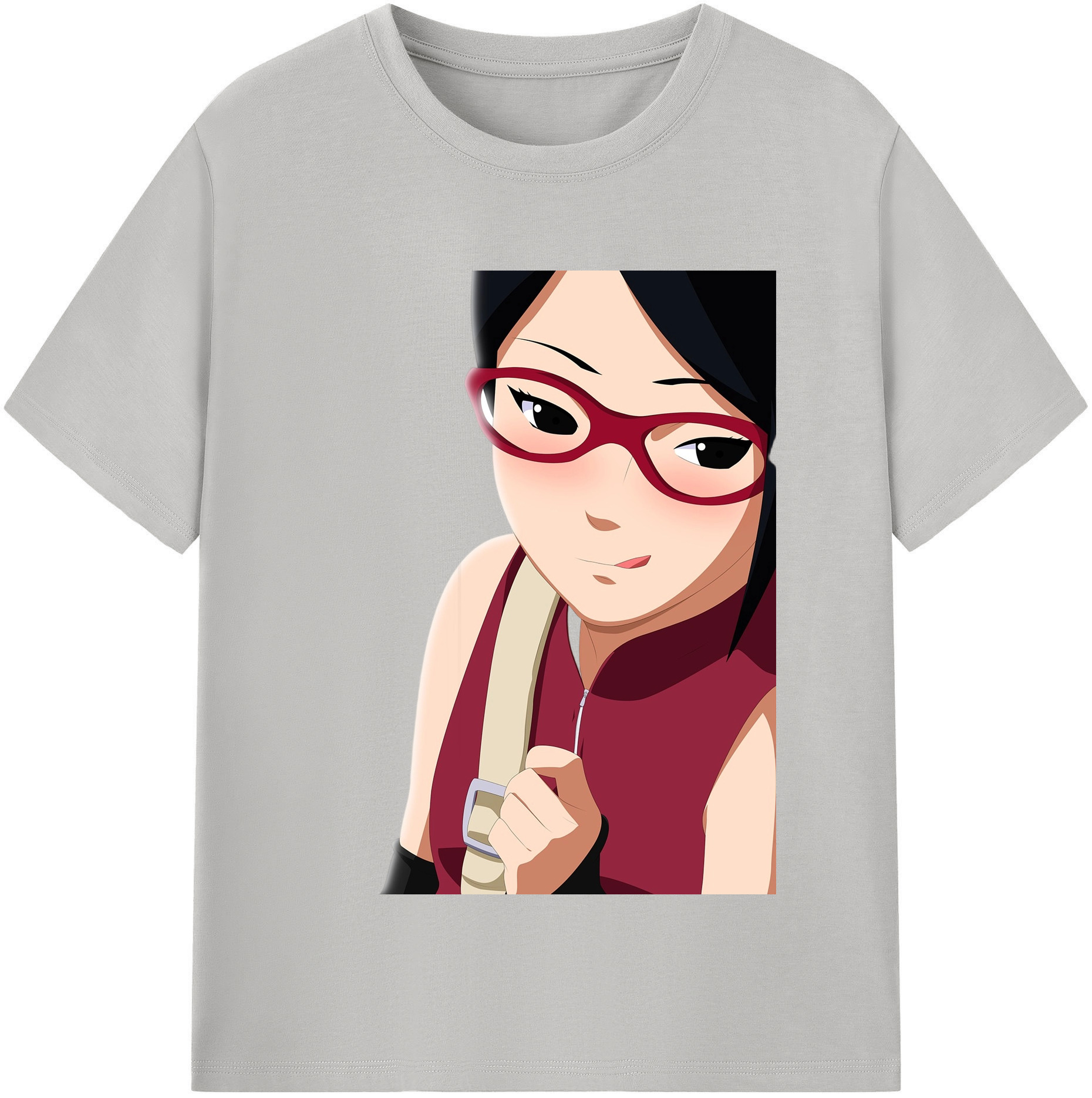 （画像用） NARUTO -ナルト- うちは サラダ Uchiha Sarada レディースカジュアルプリントTシャツ（綿100％）