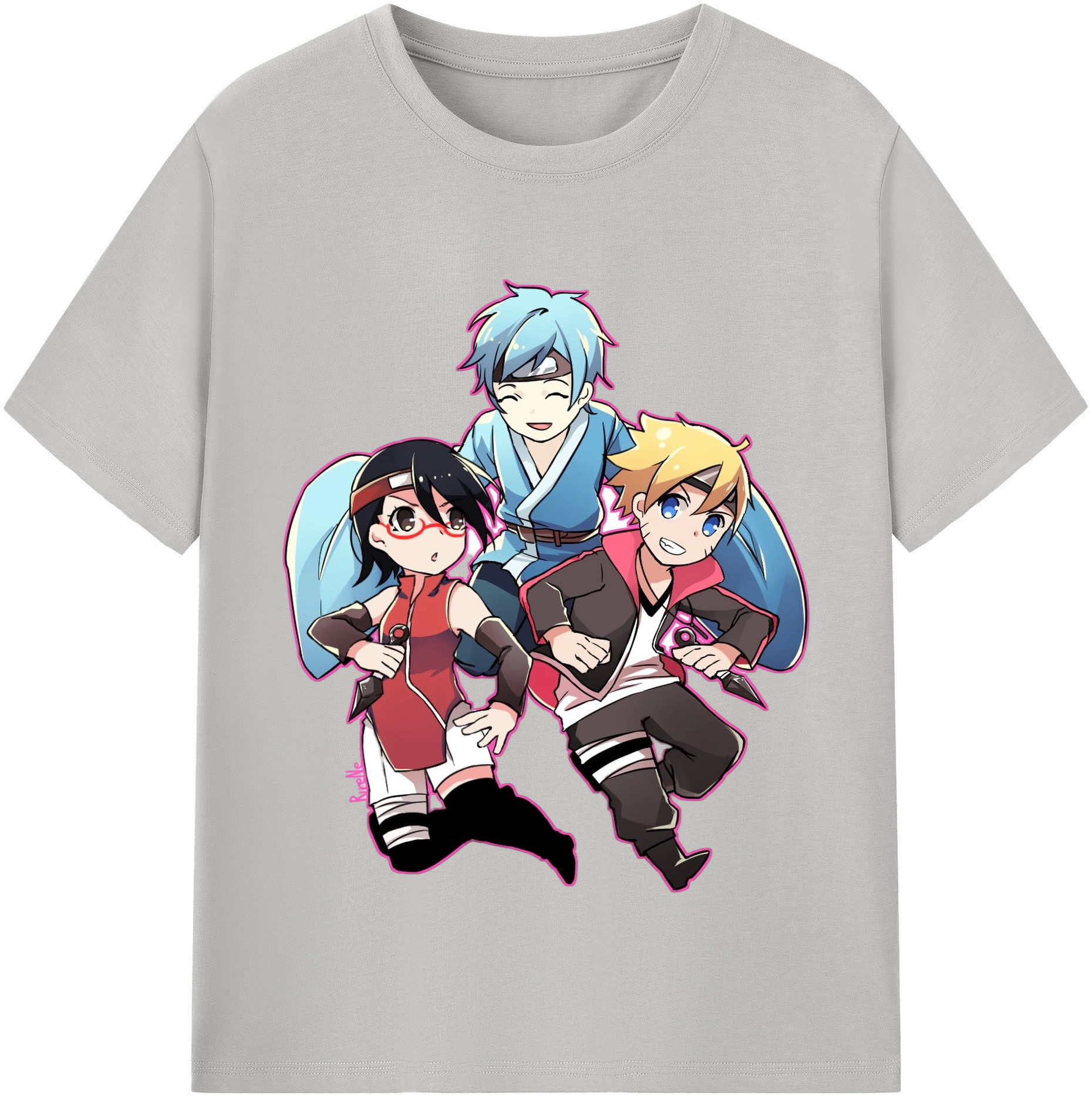 （画像用） NARUTO -ナルト- うちは サラダ Uchiha Sarada レディースカジュアルプリントTシャツ（綿100％）