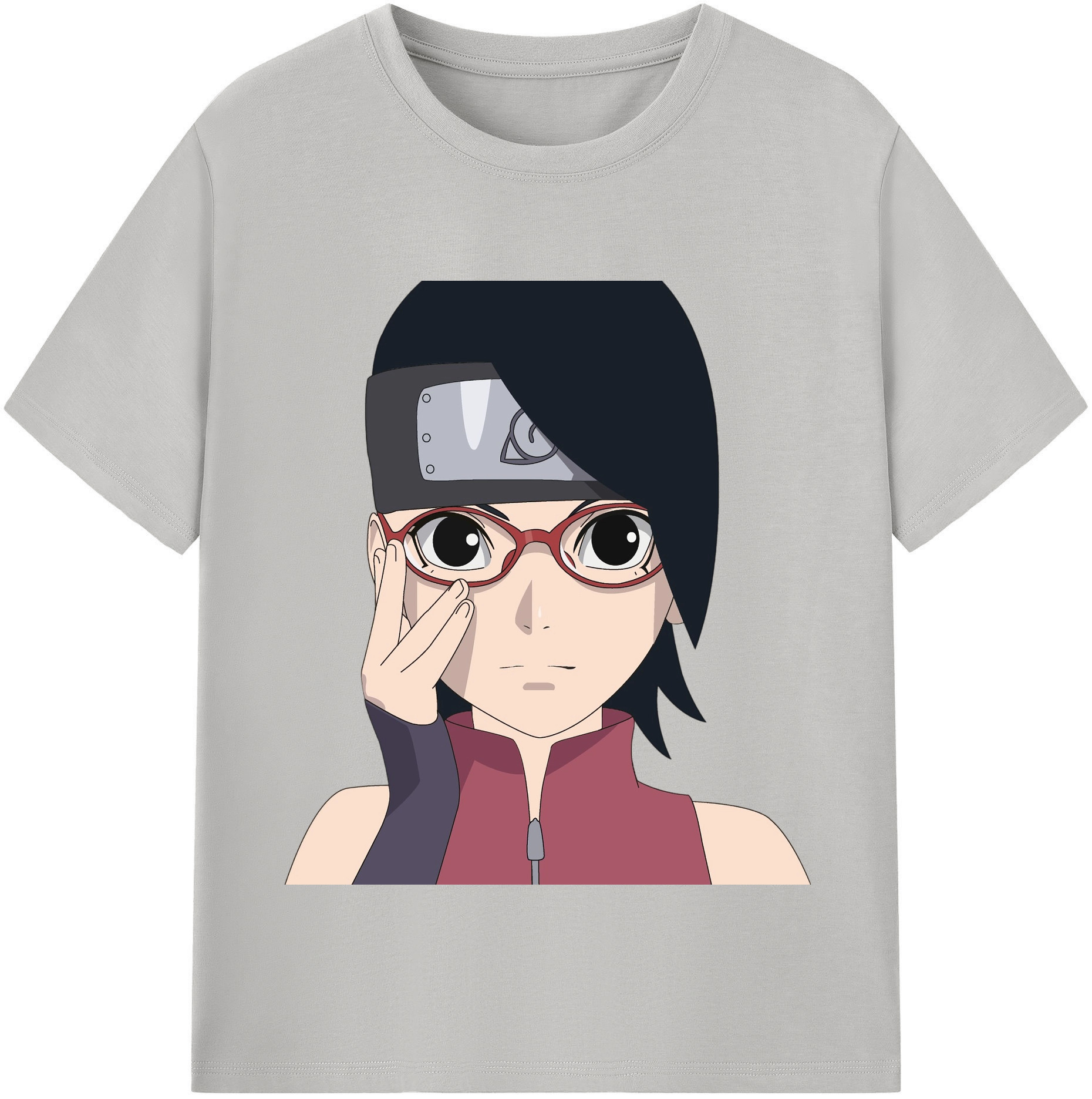 （画像用） NARUTO -ナルト- うちは サラダ Uchiha Sarada レディースカジュアルプリントTシャツ（綿100％）