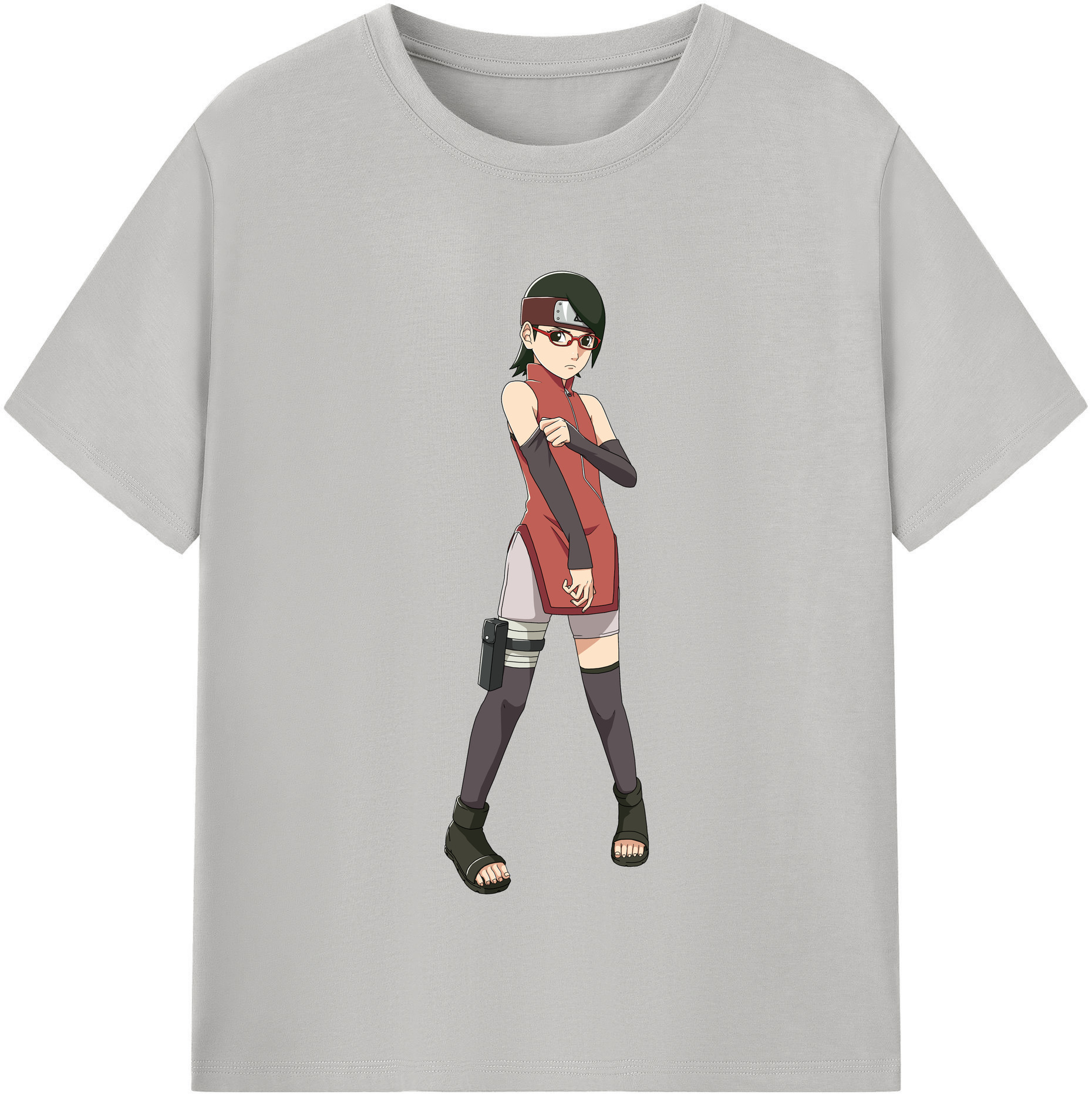 （画像用） NARUTO -ナルト- うちは サラダ Uchiha Sarada レディースカジュアルプリントTシャツ（綿100％）