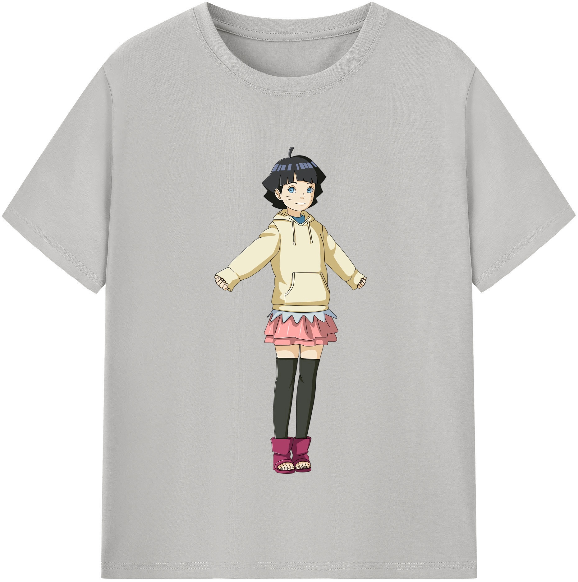 （画像用） NARUTO -ナルト- うずまき ヒマワリ Uzumaki Himawari レディースカジュアルプリントTシャツ（綿100％）