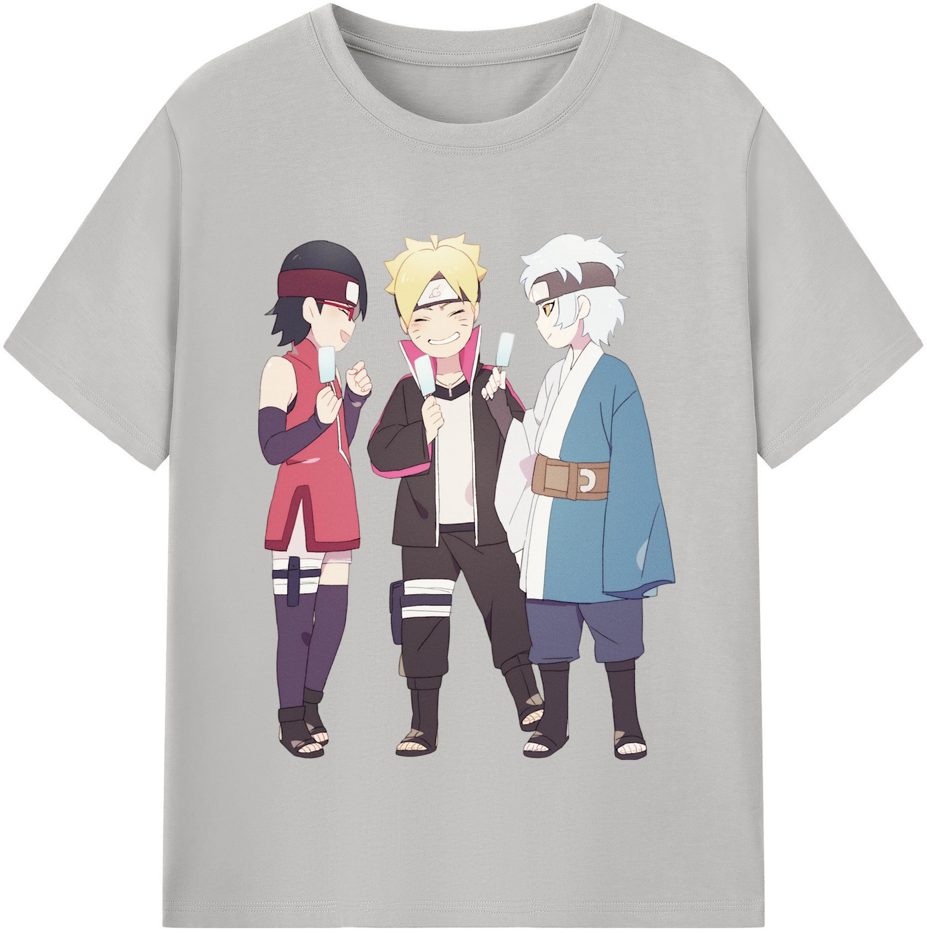 （画像用） NARUTO -ナルト- うちは サラダ Uchiha Sarada レディースカジュアルプリントTシャツ（綿100％）