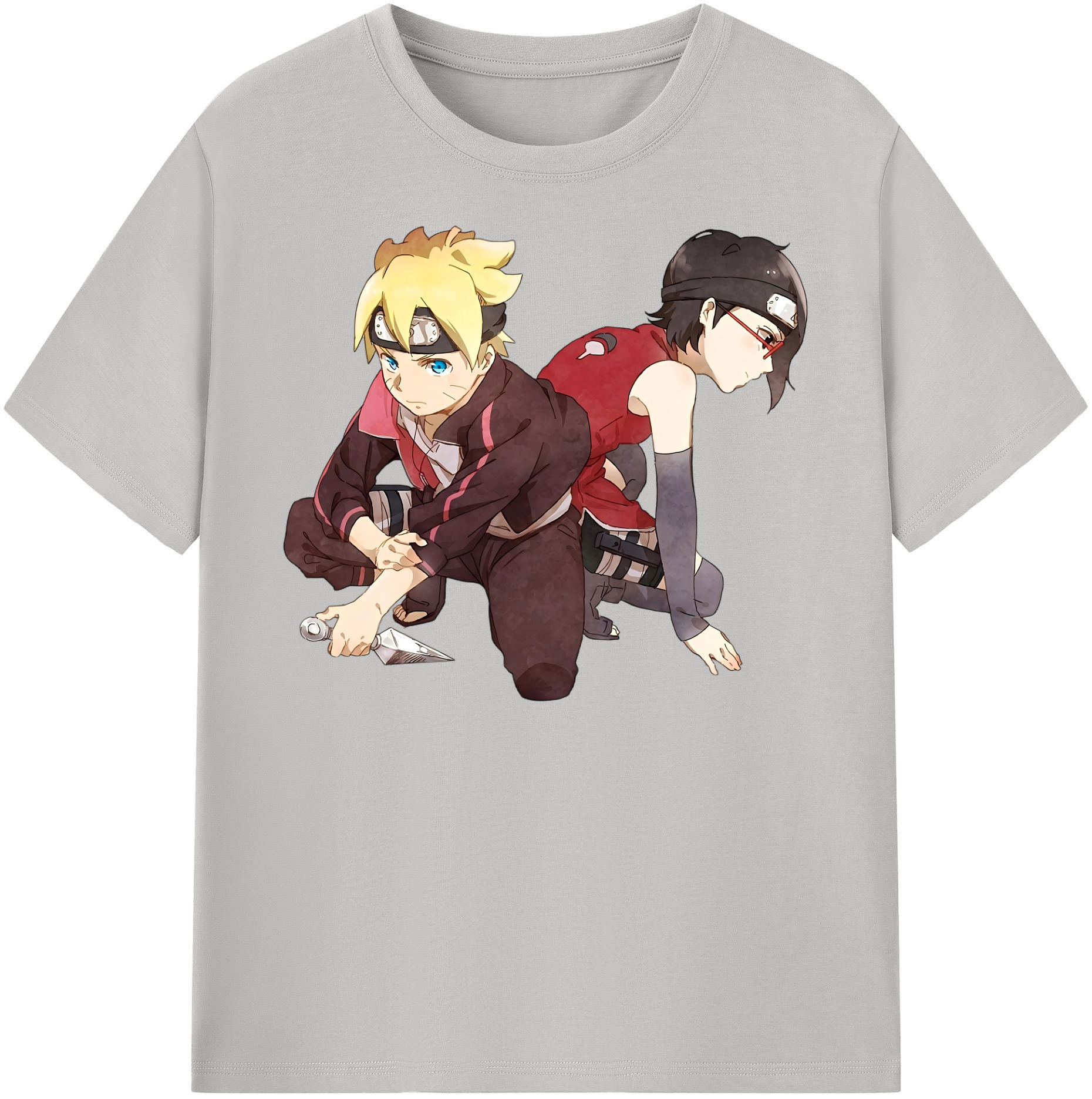 （画像用） NARUTO -ナルト- うちは サラダ Uchiha Sarada レディースカジュアルプリントTシャツ（綿100％）