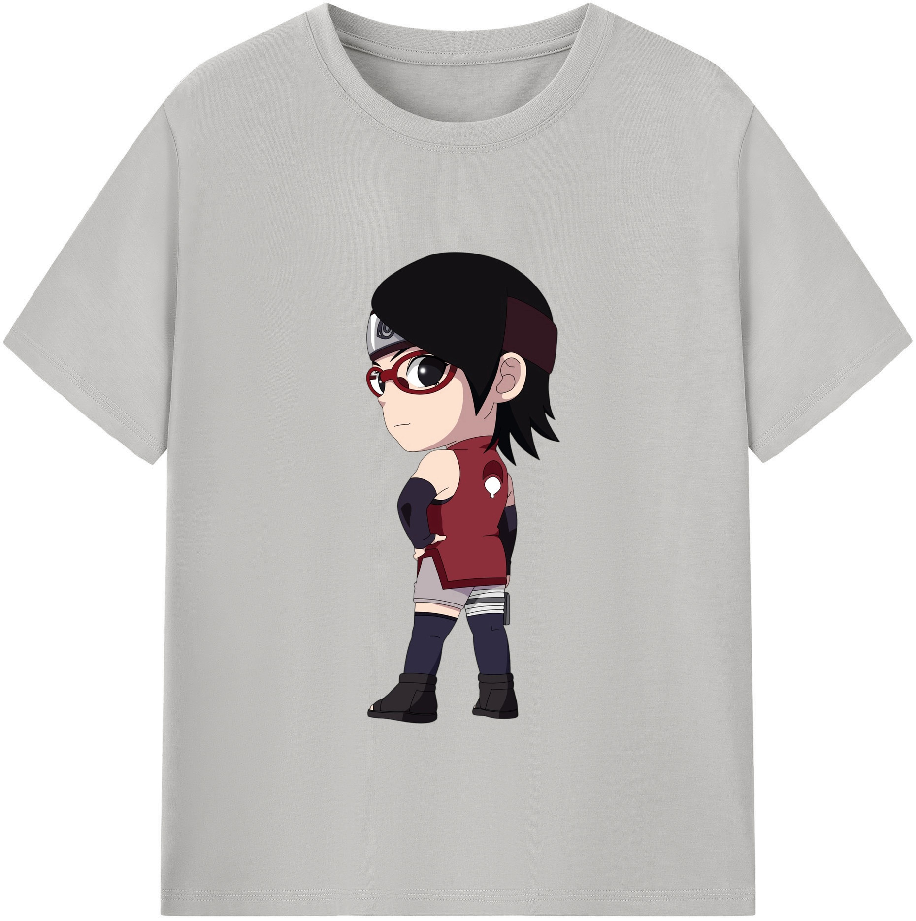 （画像用） NARUTO -ナルト- うちは サラダ Uchiha Sarada レディースカジュアルプリントTシャツ（綿100％）