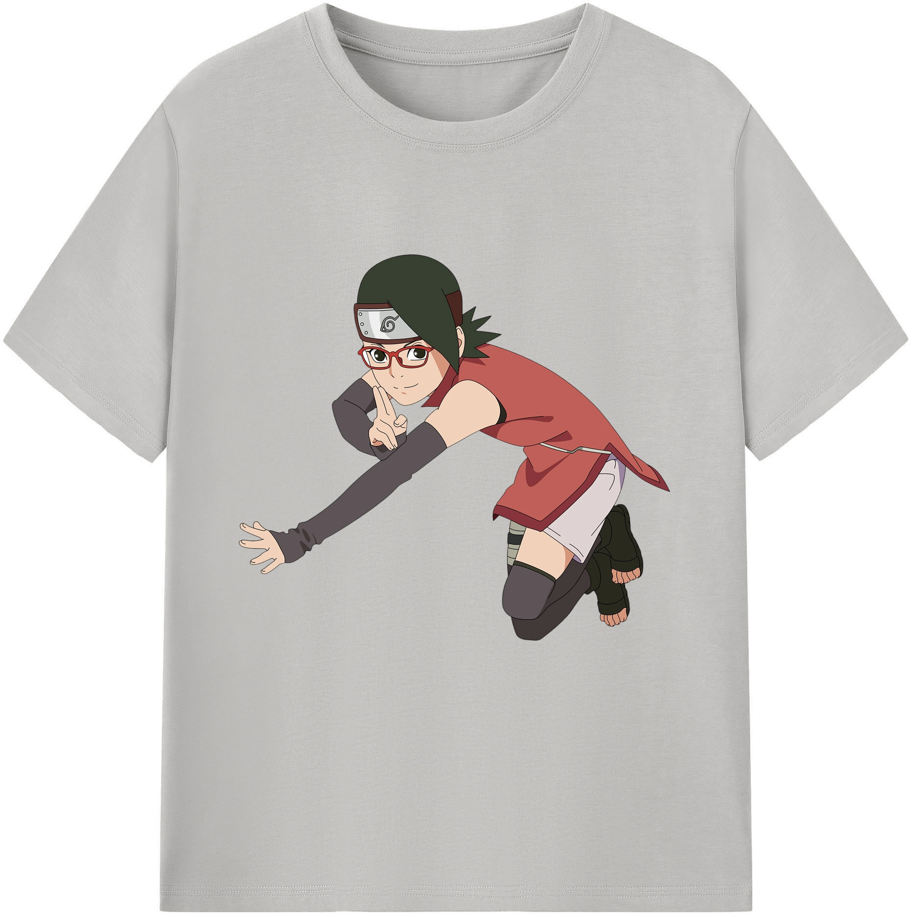 （画像用） NARUTO -ナルト- うちは サラダ Uchiha Sarada レディースカジュアルプリントTシャツ（綿100％）